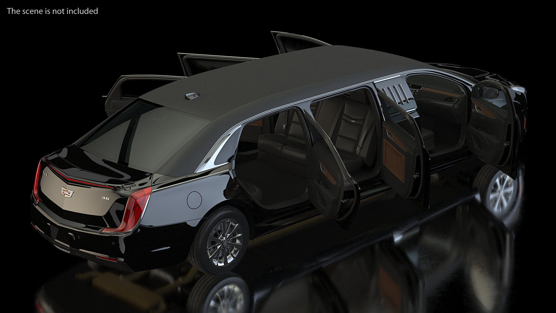 Cadillac SS 70 Stretch Limousine Rigged 3D model