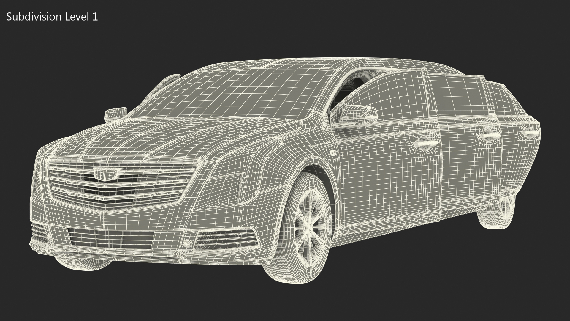 Cadillac SS 70 Stretch Limousine Rigged 3D model