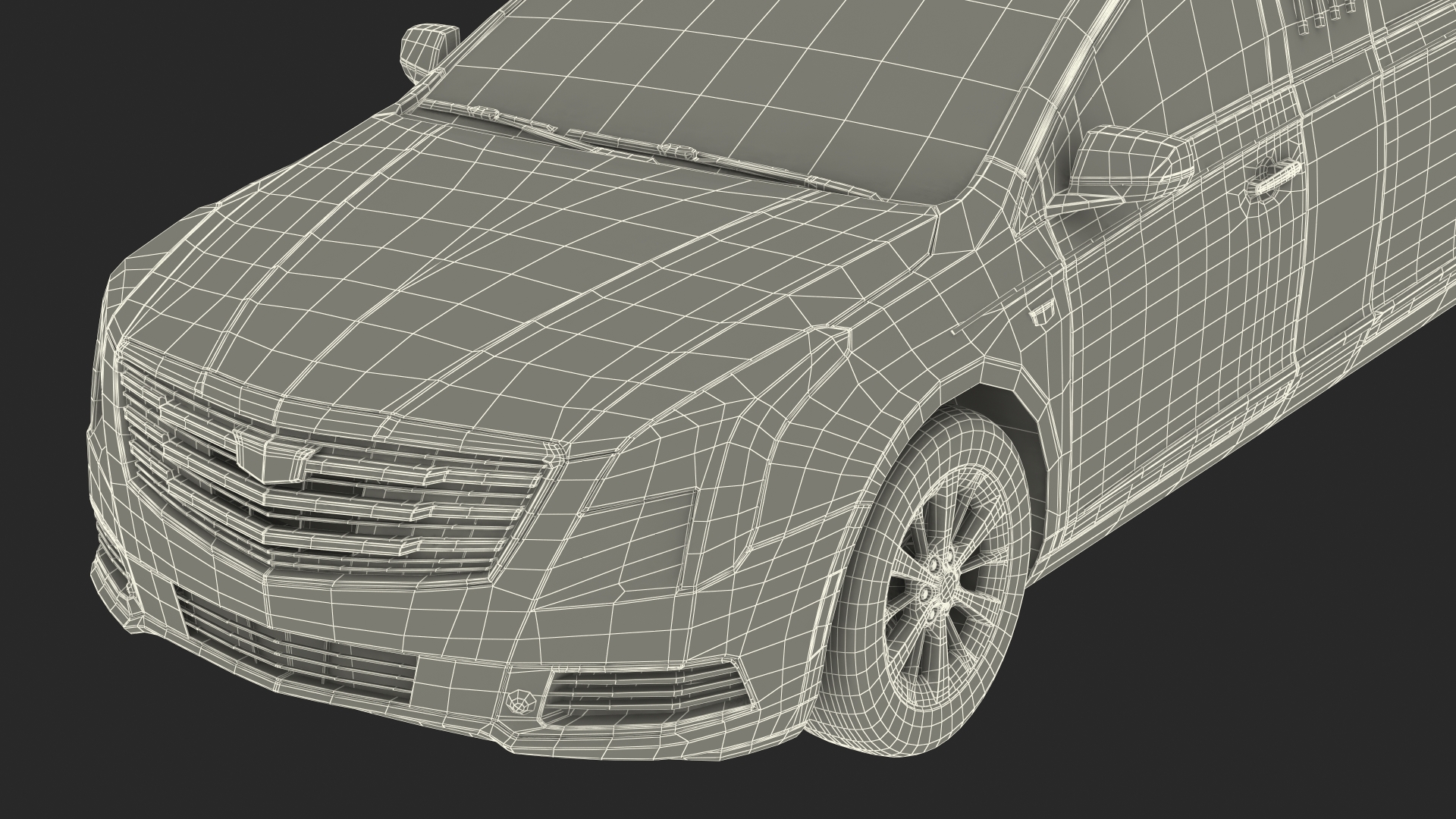 Cadillac SS 70 Stretch Limousine Rigged 3D model
