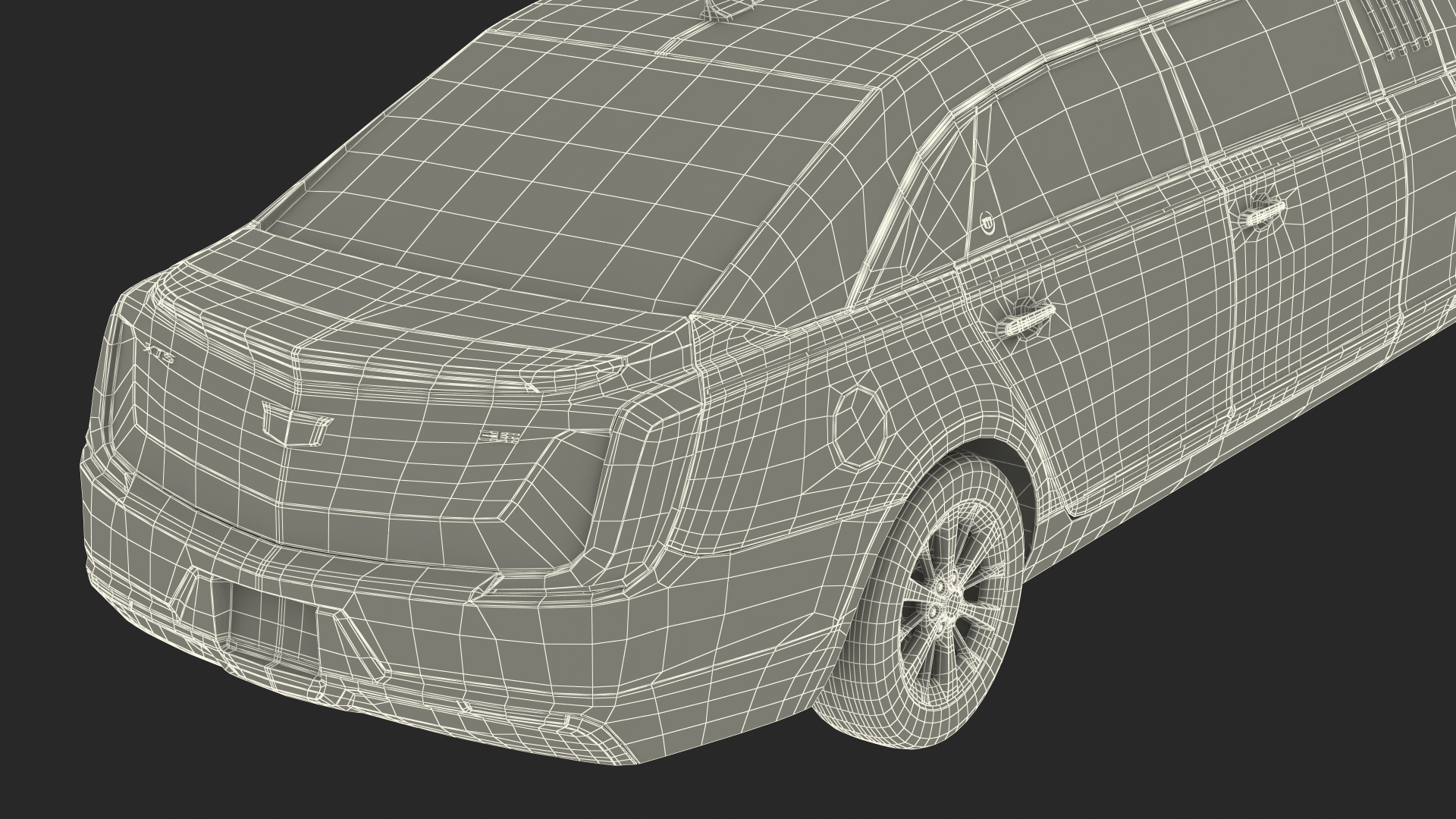 Cadillac SS 70 Stretch Limousine Rigged 3D model