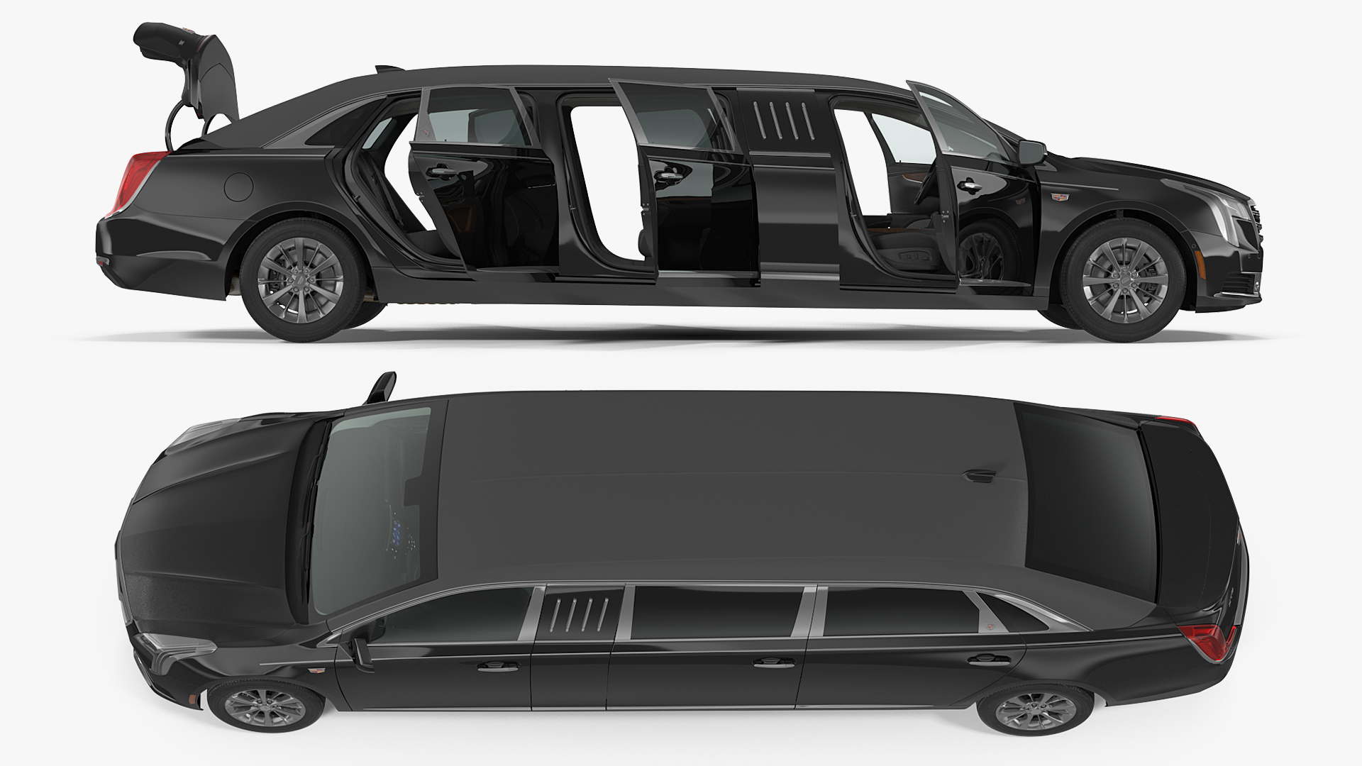 Cadillac SS 70 Stretch Limousine Rigged 3D model