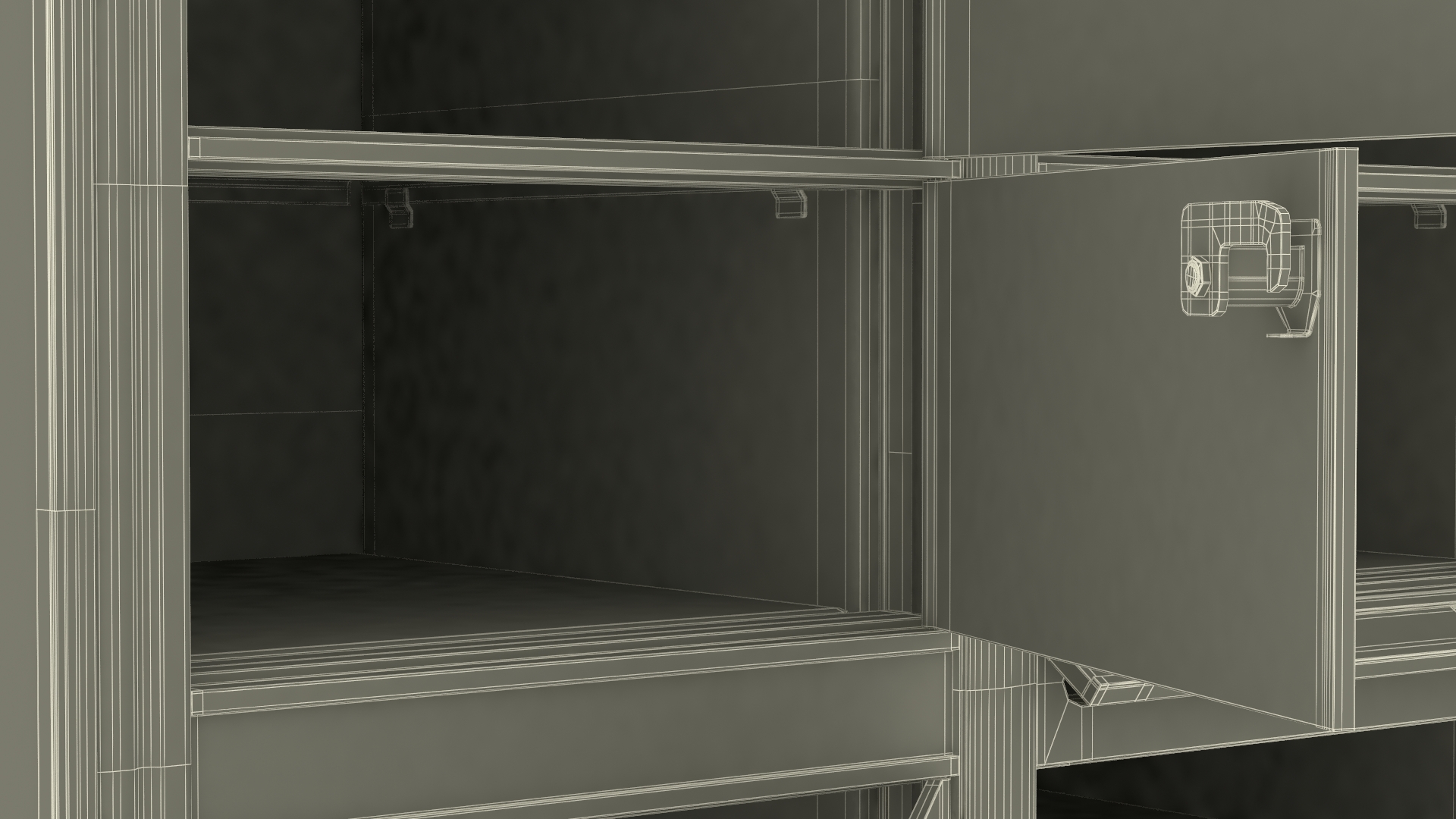 Black Four Door Two Parcel Cluster Mailbox 3D