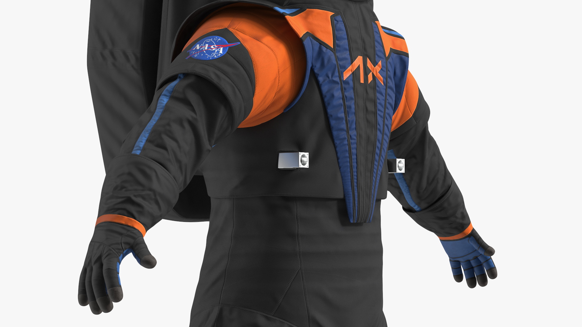 Astronaut in NASA Axiom Spacesuit A-pose Fur 3D model