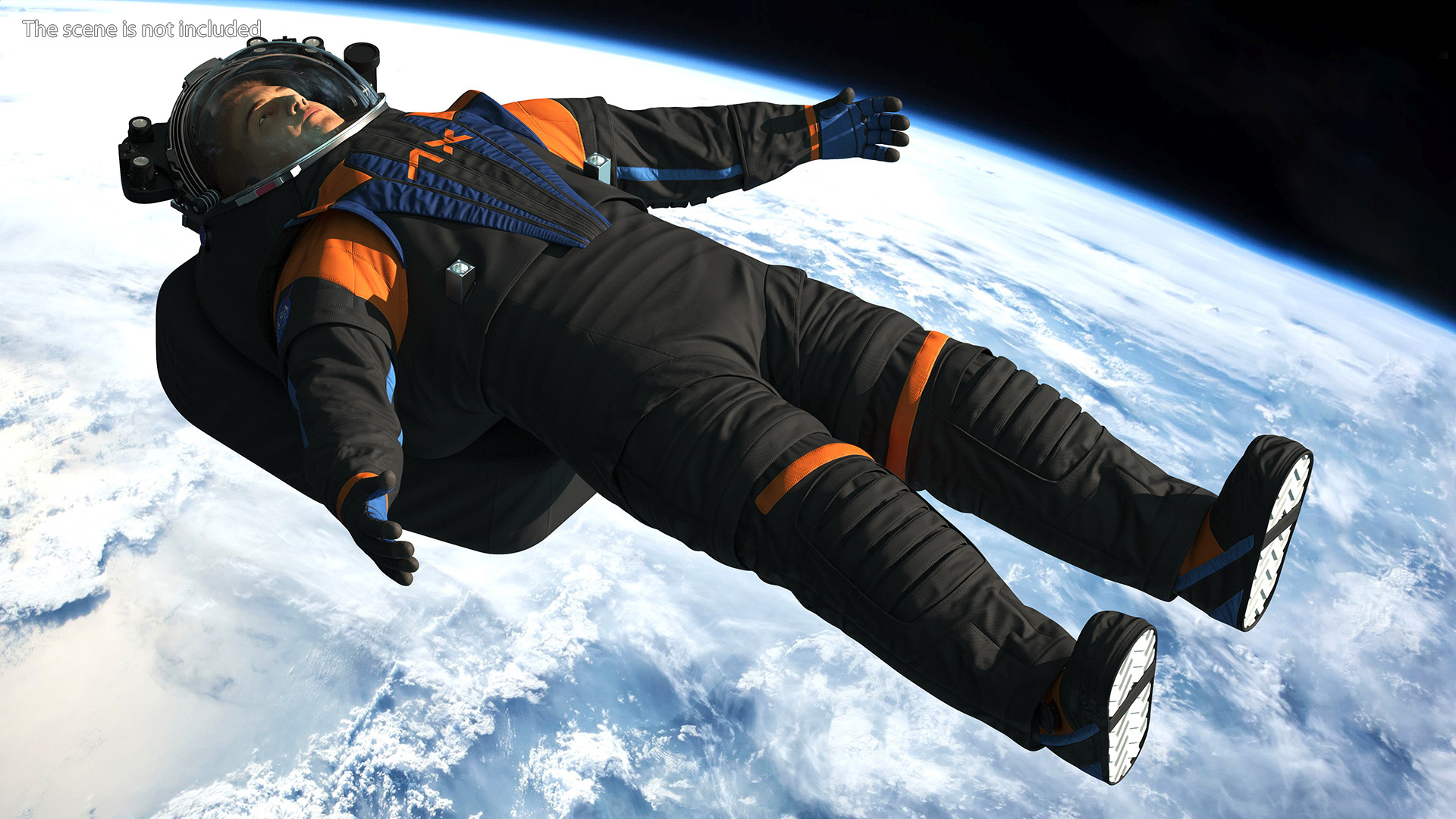 Astronaut in NASA Axiom Spacesuit A-pose Fur 3D model