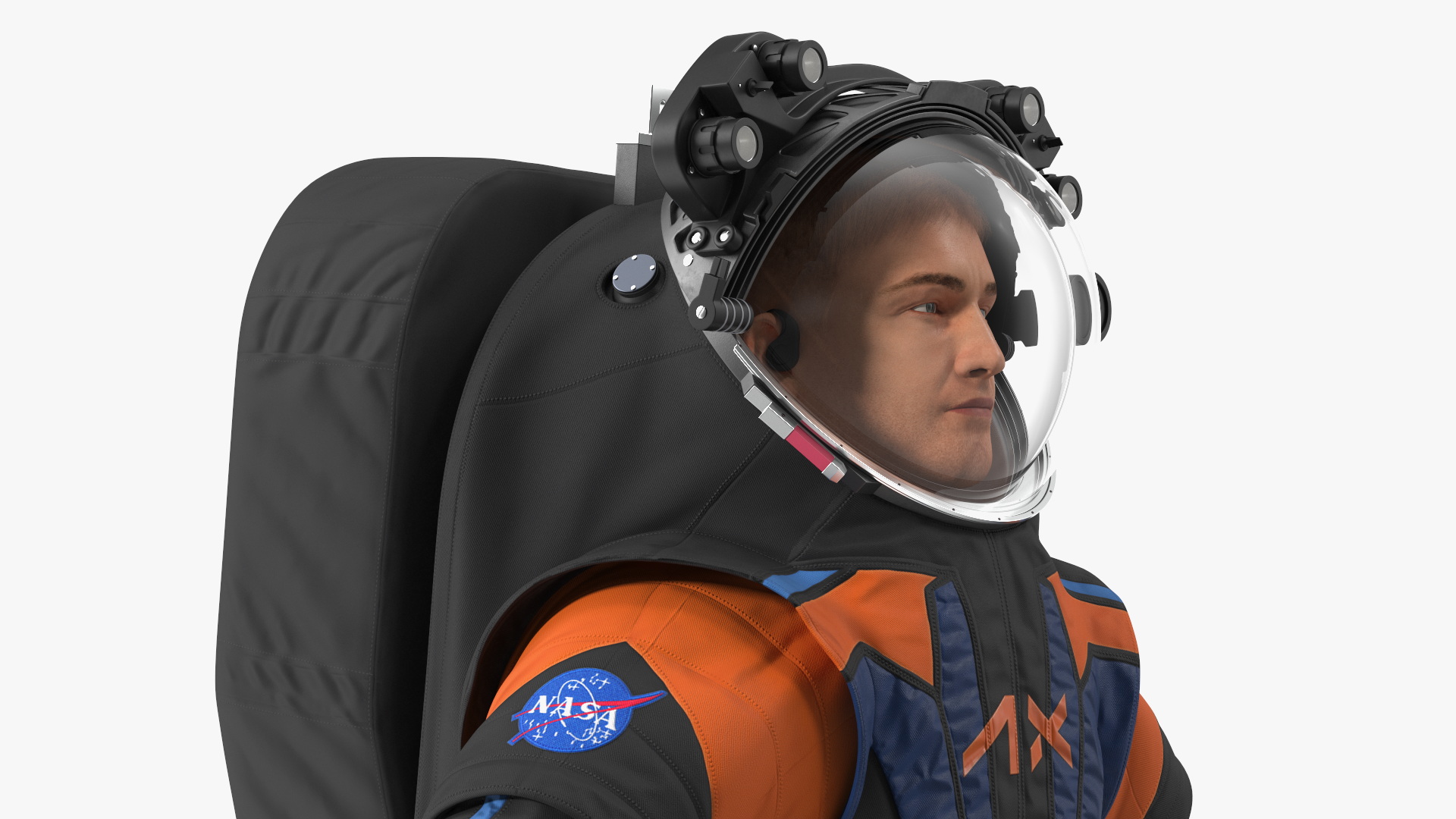 Astronaut in NASA Axiom Spacesuit A-pose Fur 3D model