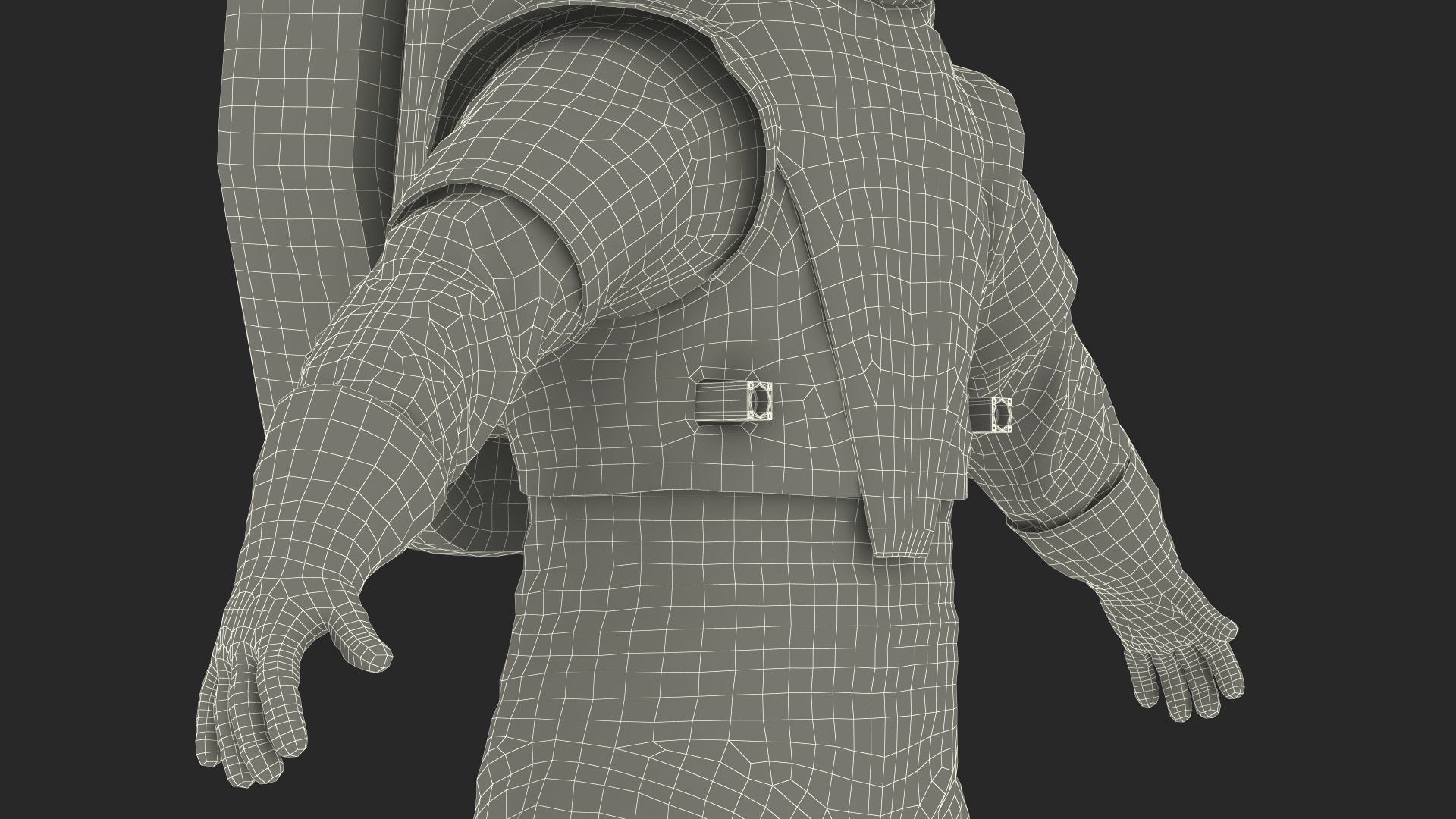 Astronaut in NASA Axiom Spacesuit A-pose Fur 3D model