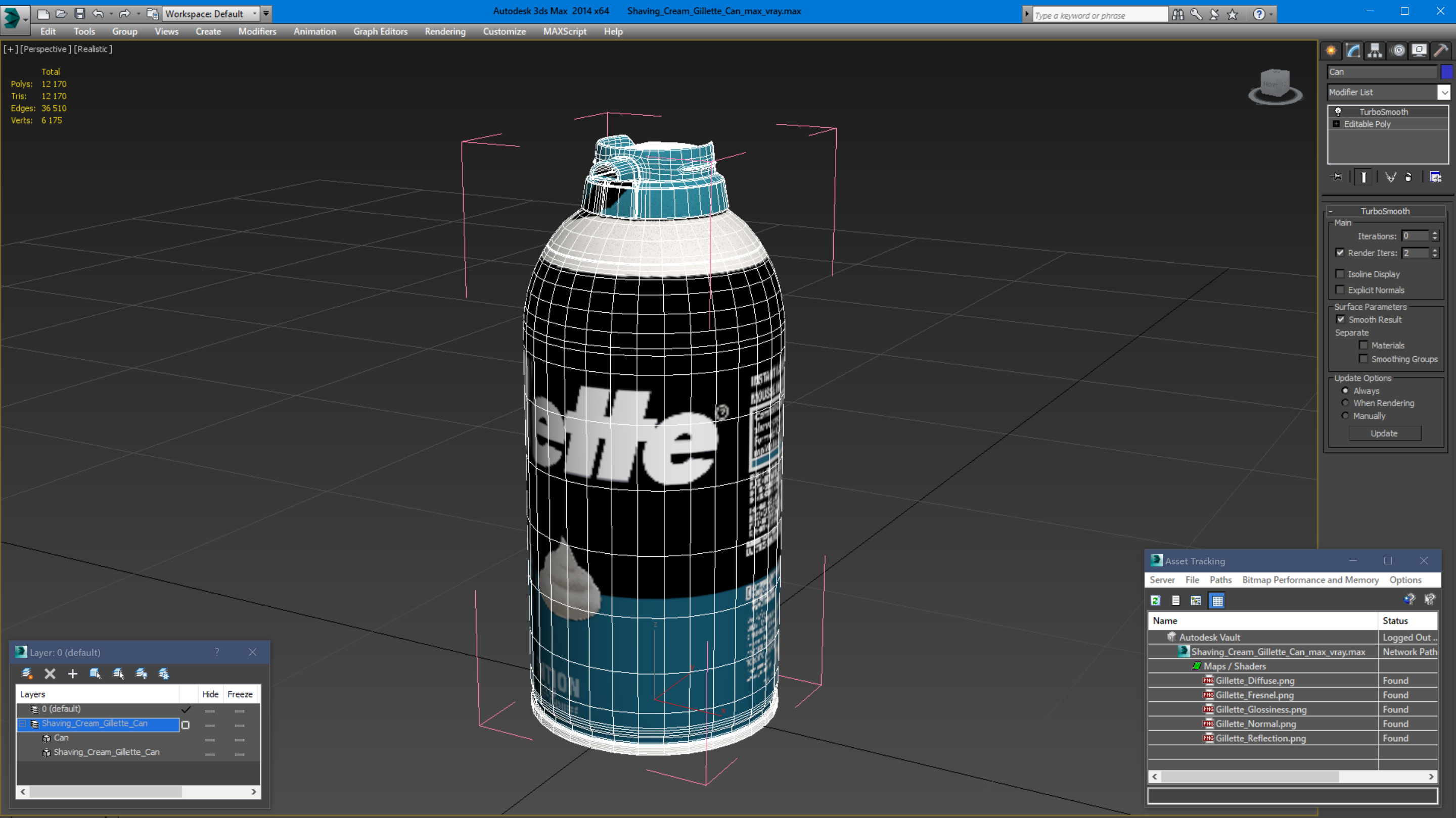 3D Shaving Cream Gillette Can