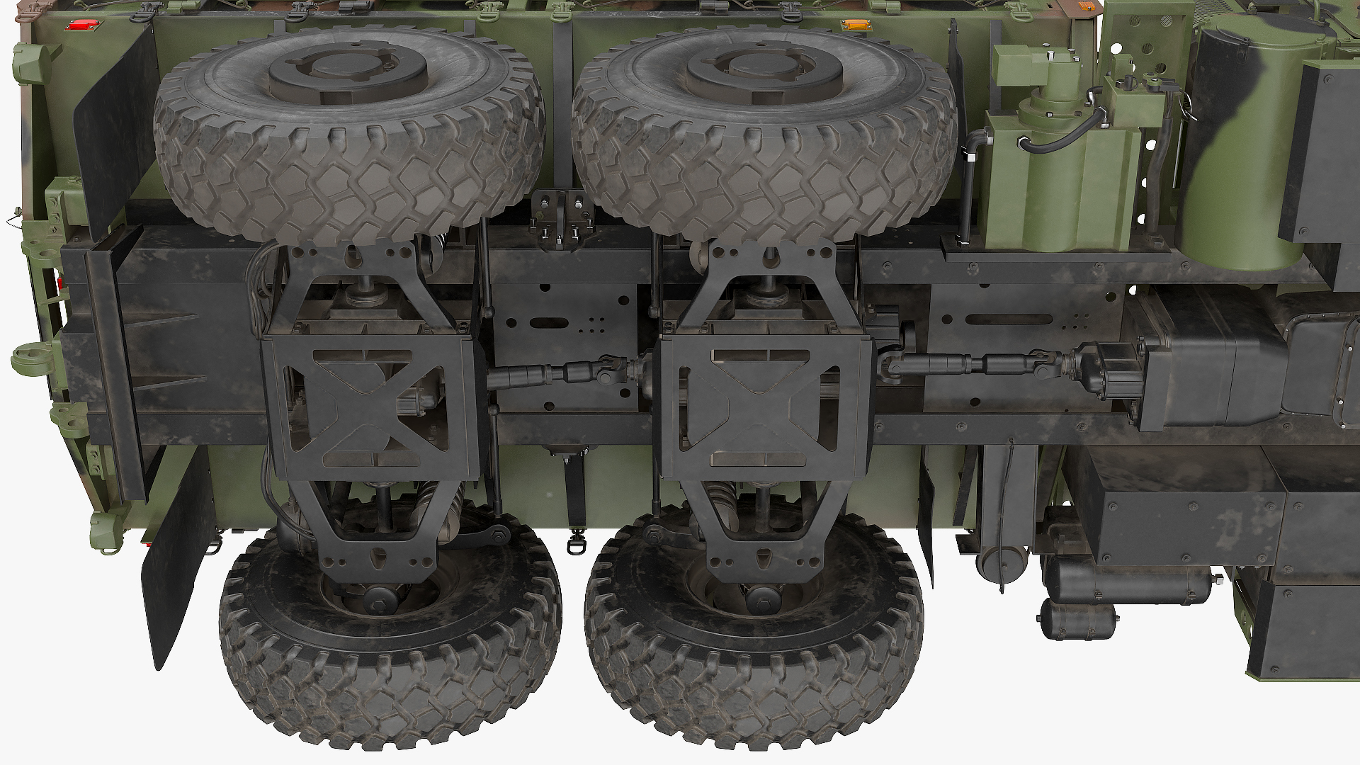 3D model Medium Tactical Vehicle 6x6 with Tent Dusty Rigged