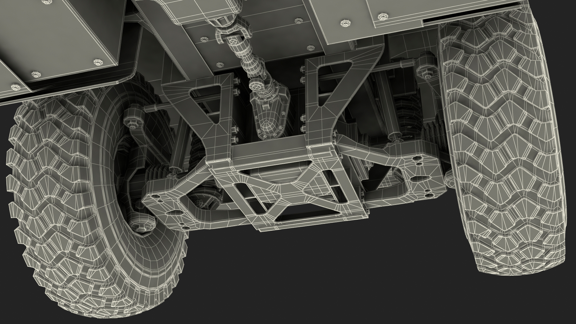 3D model Medium Tactical Vehicle 6x6 with Tent Dusty Rigged