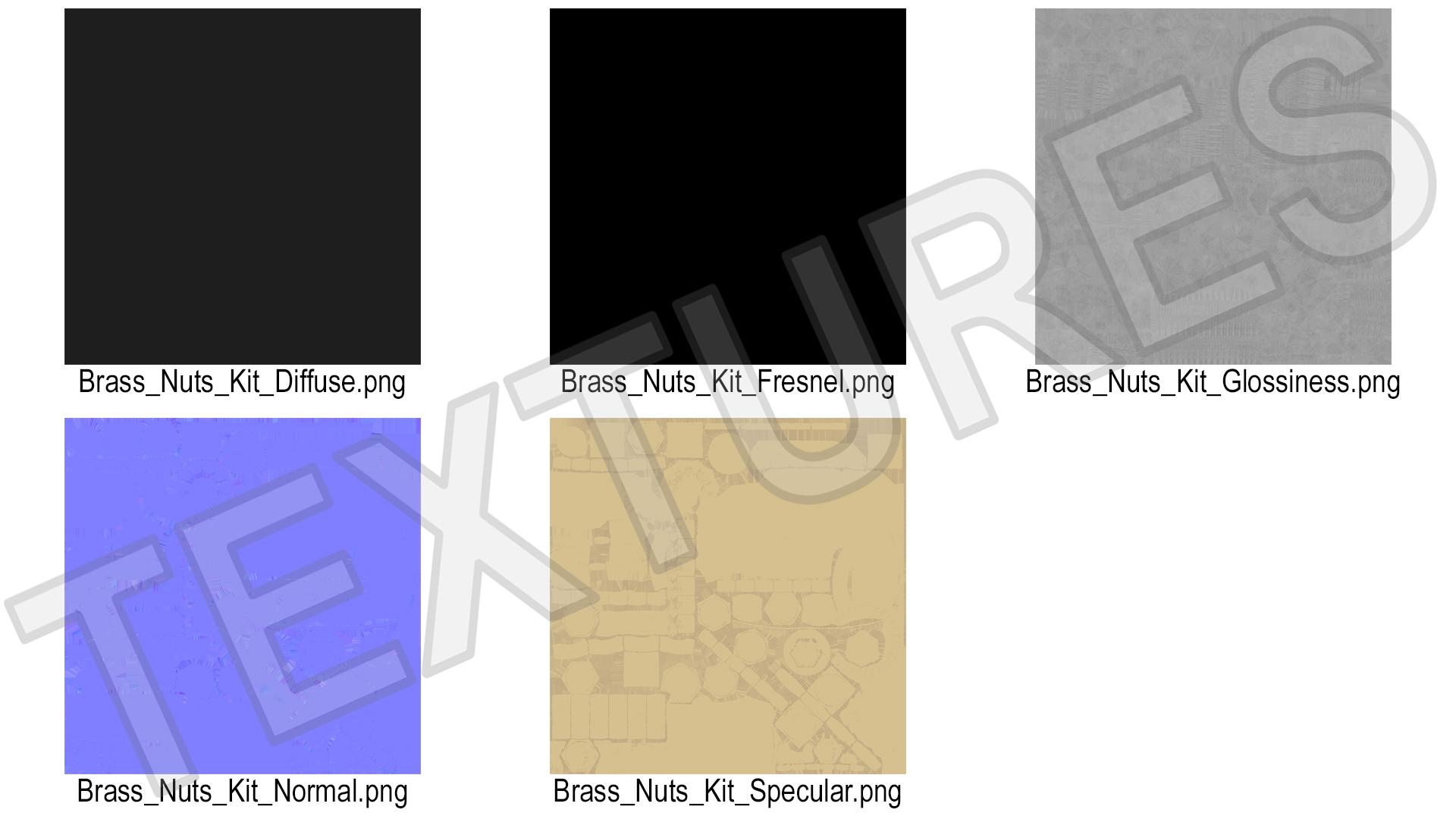 Brass Nuts Kit 3D model