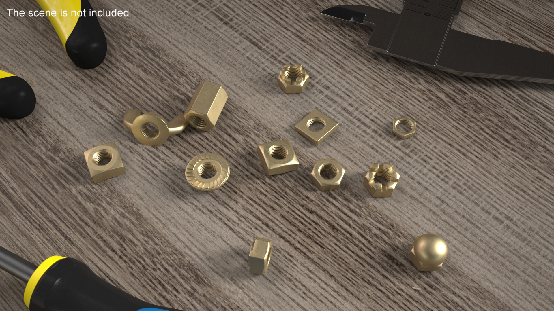 Brass Nuts Kit 3D model