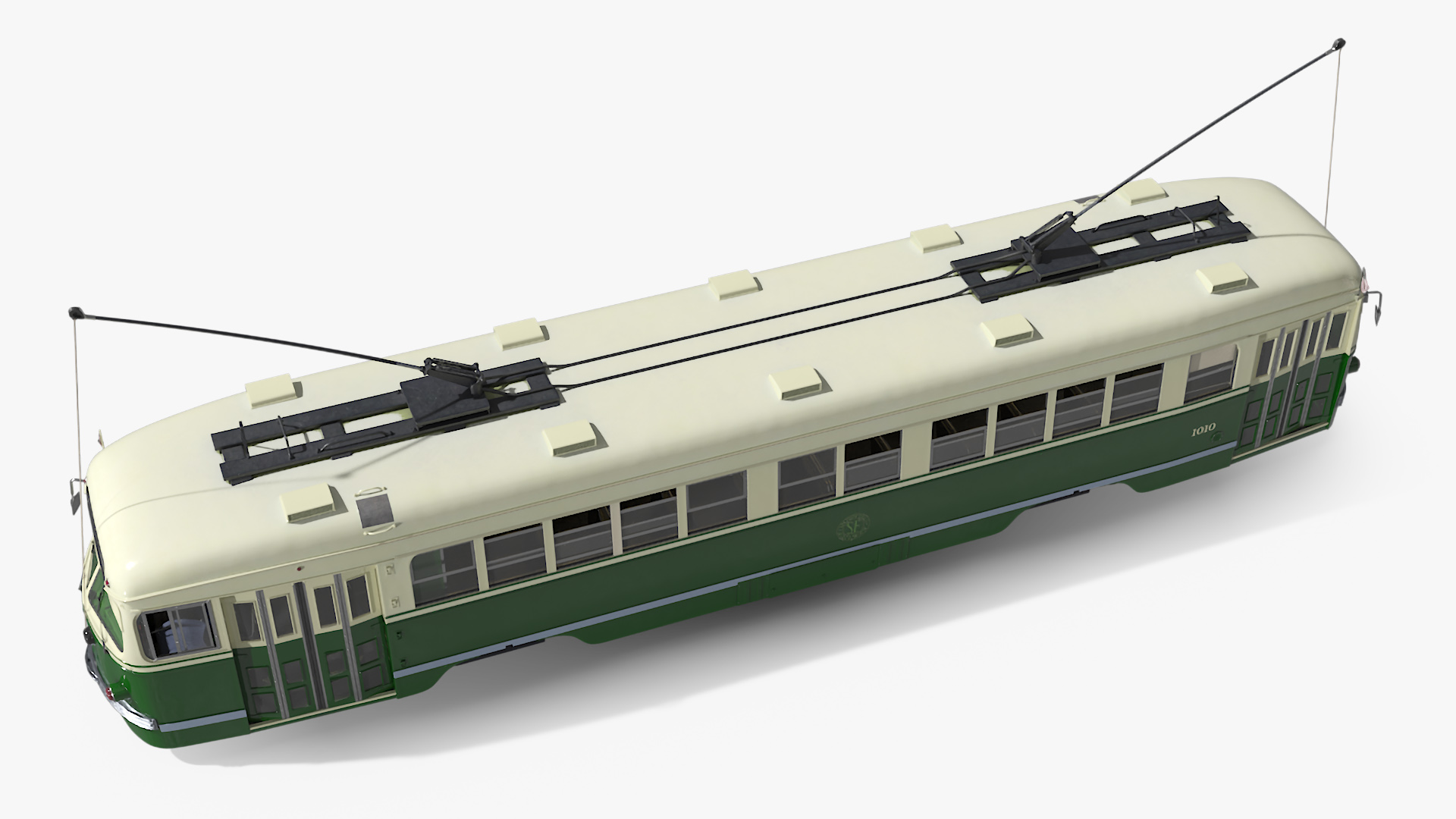 Classic Tram Green Beige 3D model
