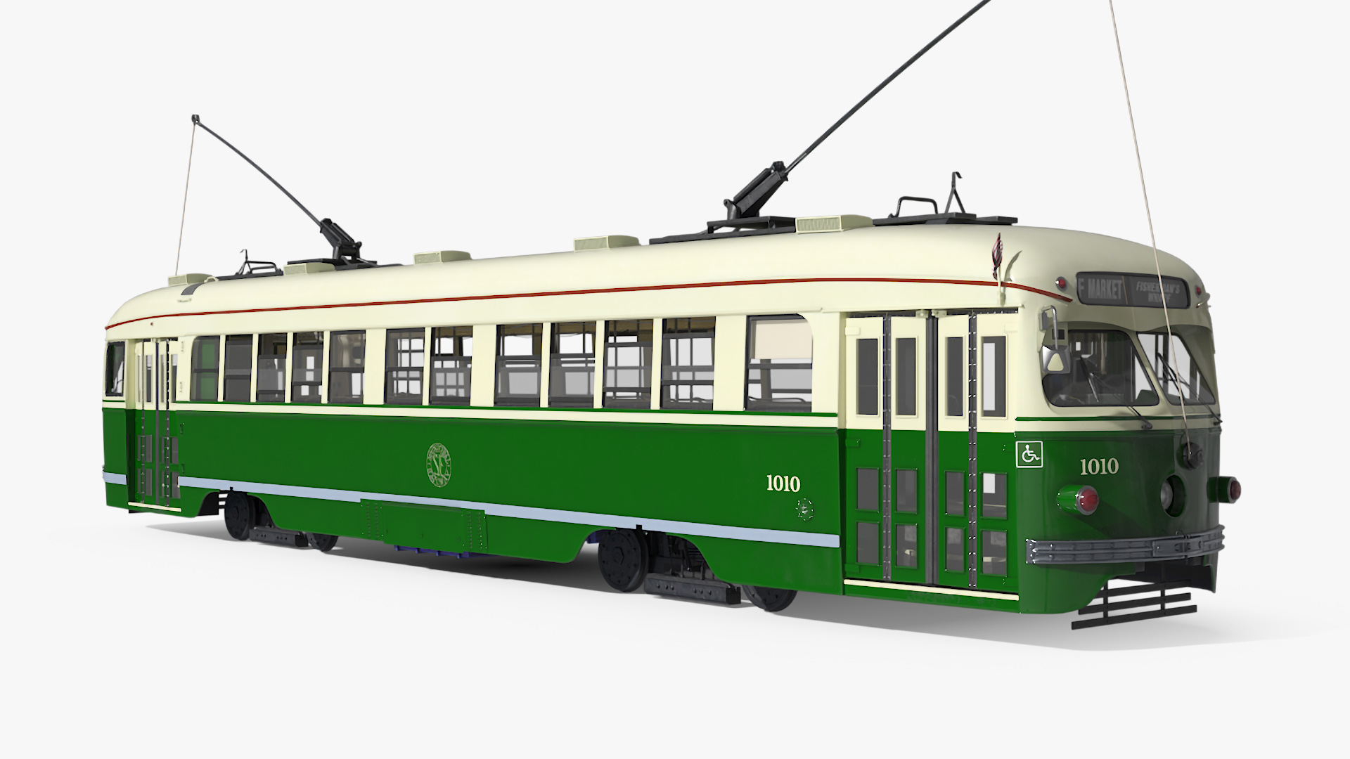 Classic Tram Green Beige 3D model