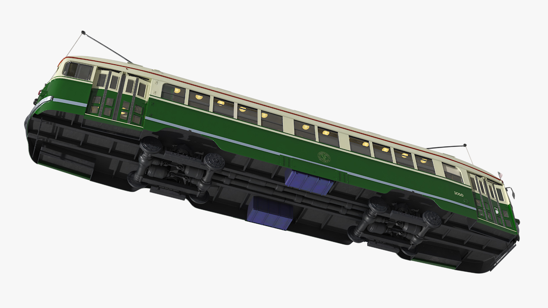 Classic Tram Green Beige 3D model
