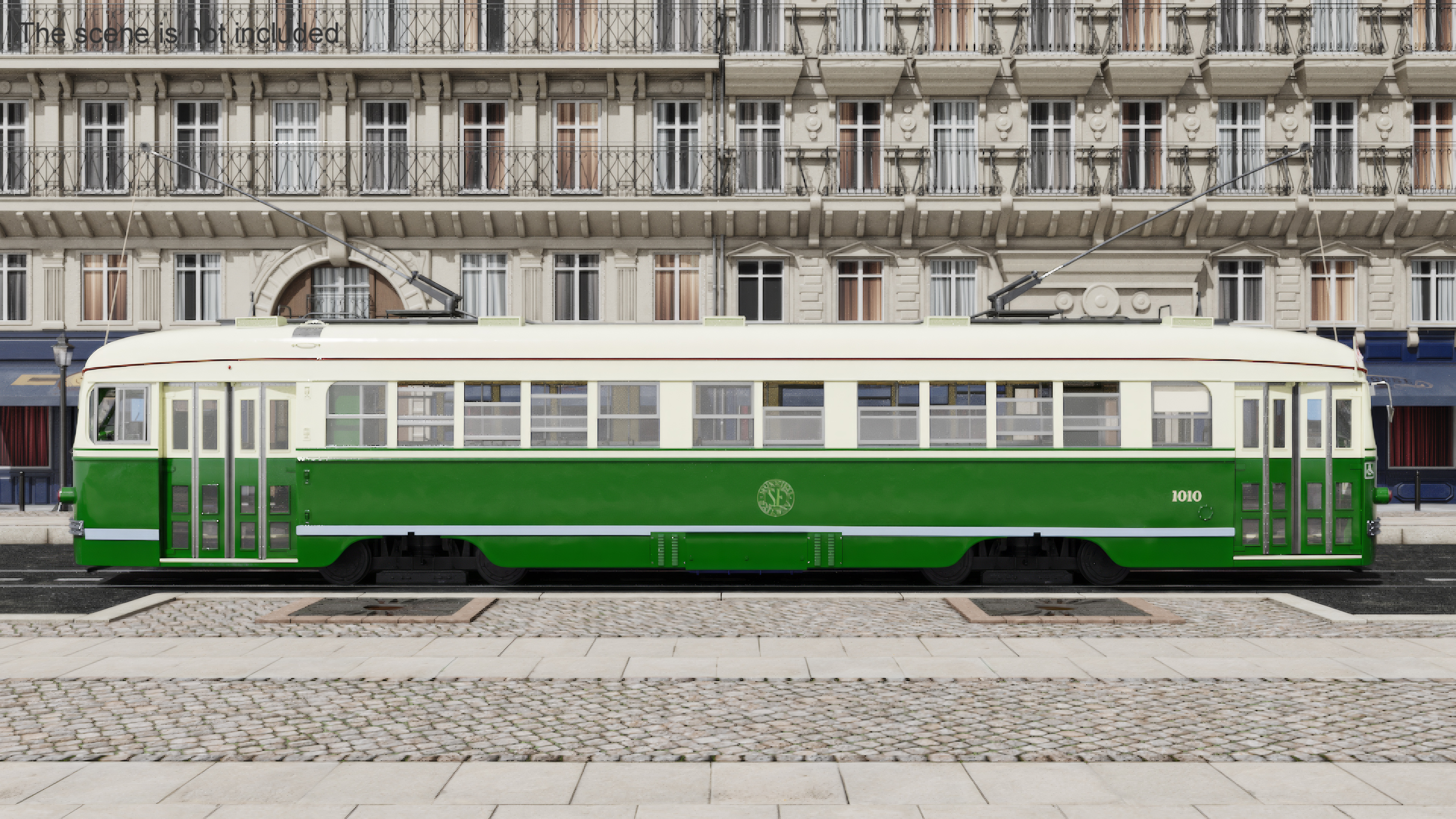 Classic Tram Green Beige 3D model