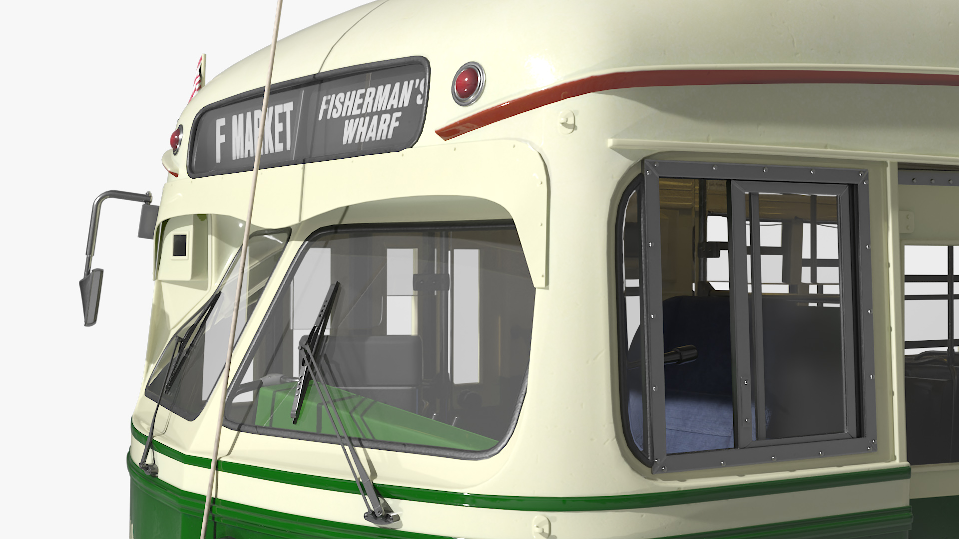 Classic Tram Green Beige 3D model