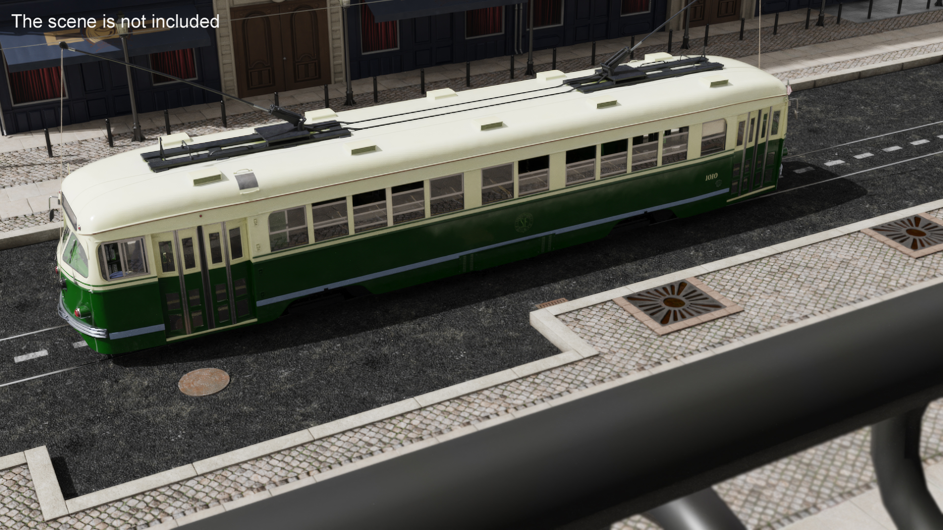 Classic Tram Green Beige 3D model