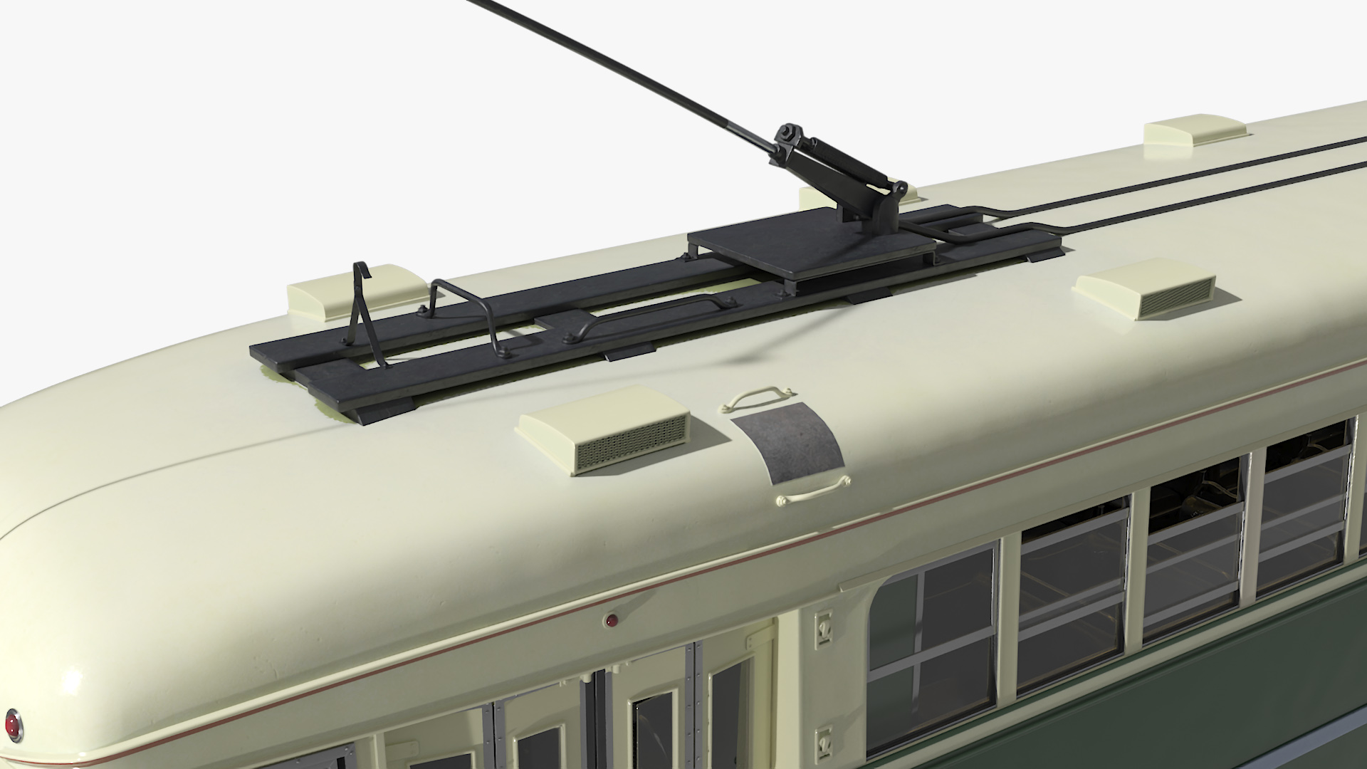 Classic Tram Green Beige 3D model