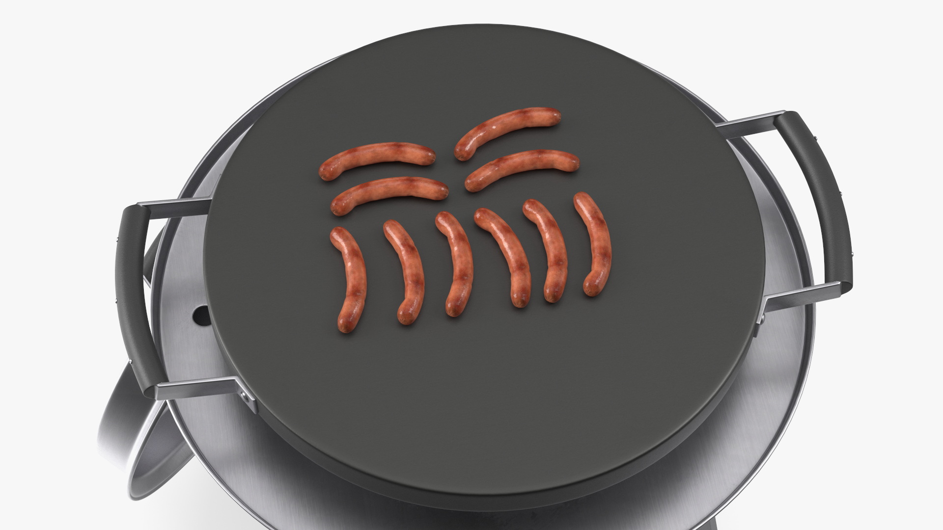 Evo Residential Professional Grill Cart with Fried Sausages 3D model