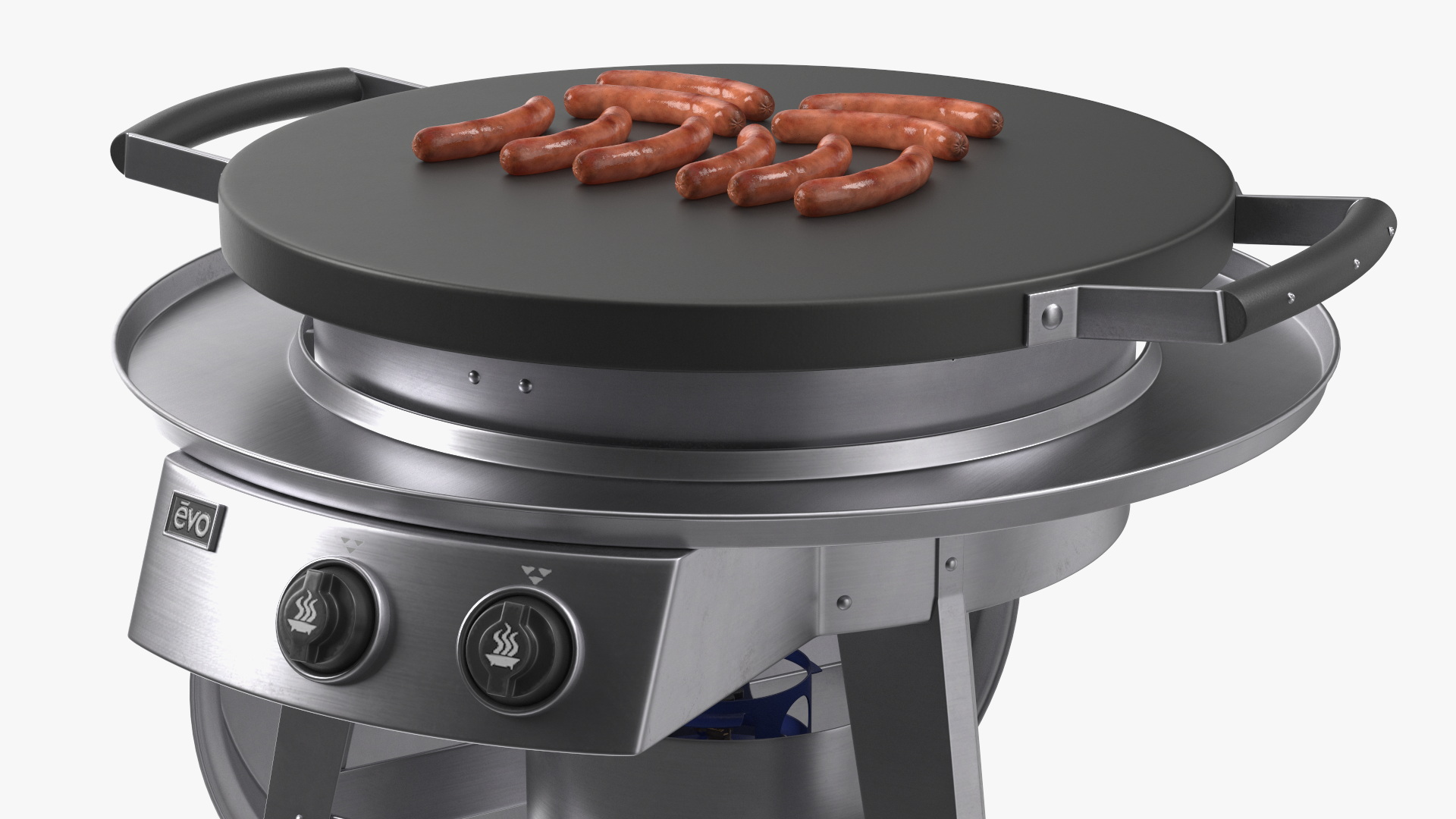 Evo Residential Professional Grill Cart with Fried Sausages 3D model