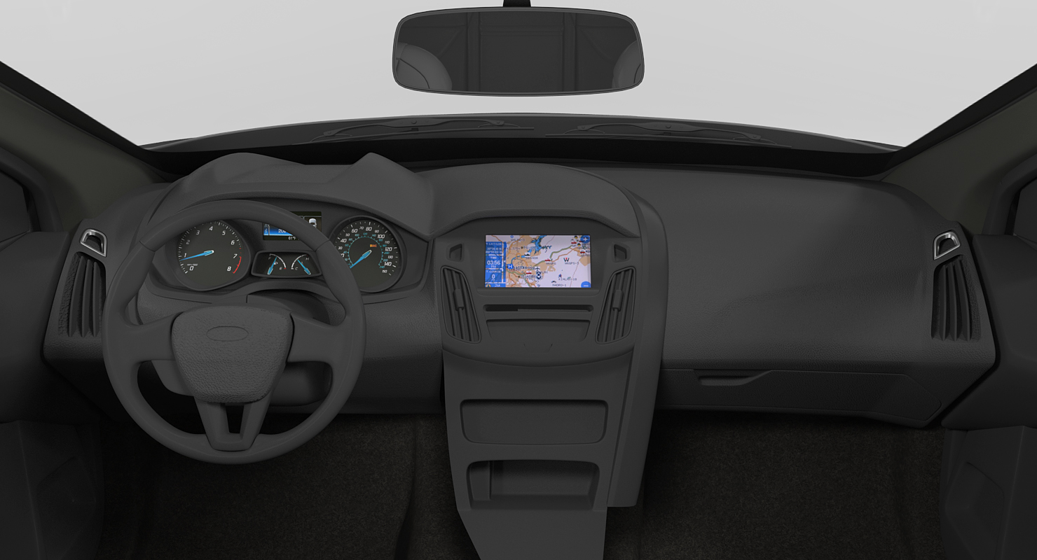 3D Ford Focus Hatchback 2015 Simple Interior