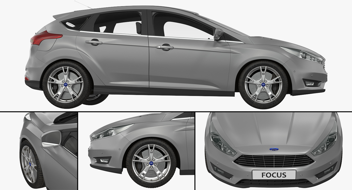 3D Ford Focus Hatchback 2015 Simple Interior