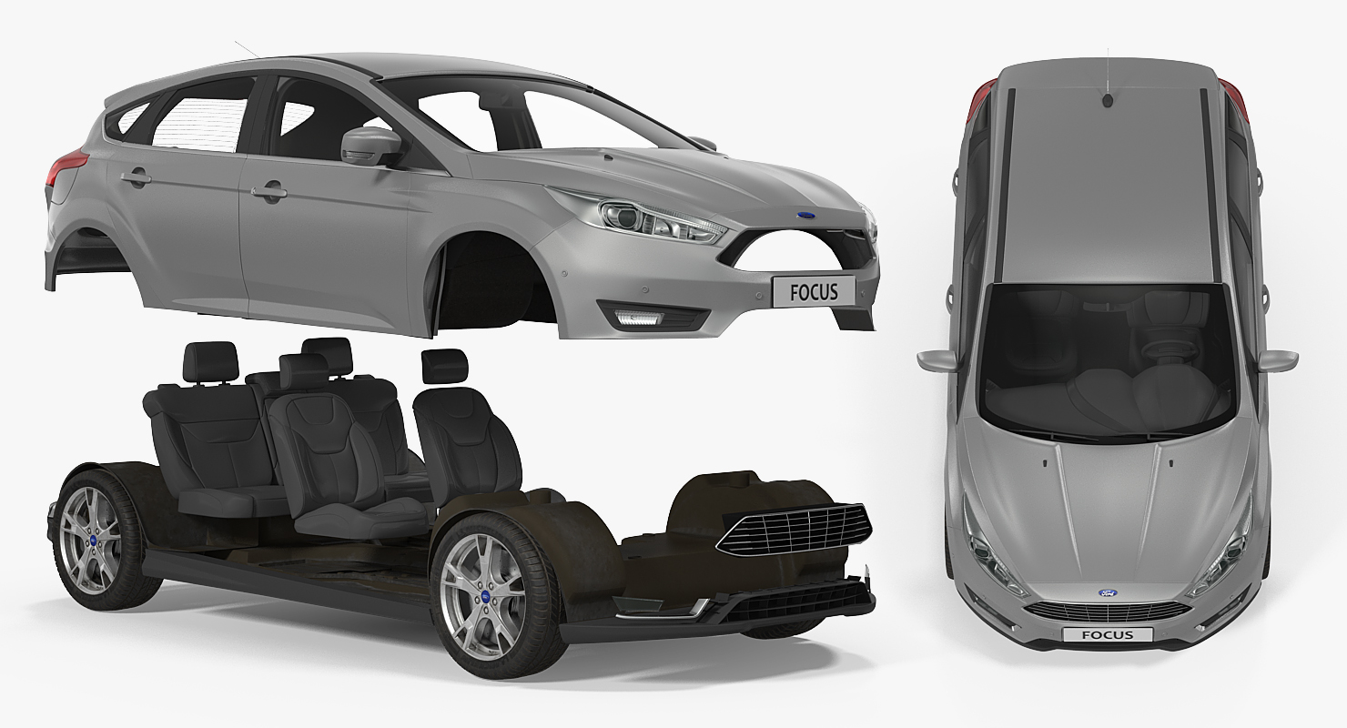 3D Ford Focus Hatchback 2015 Simple Interior