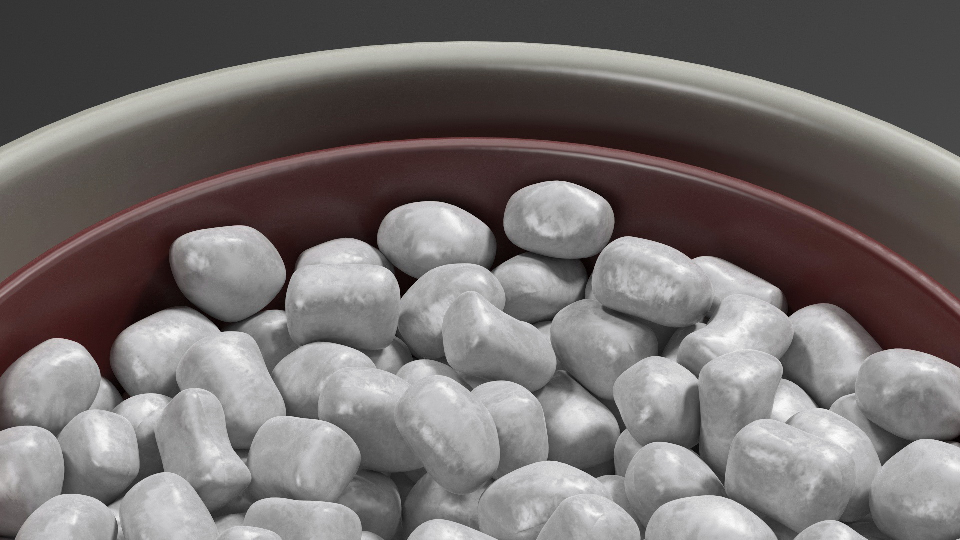 Flower Pot With Decorative Stone 3D
