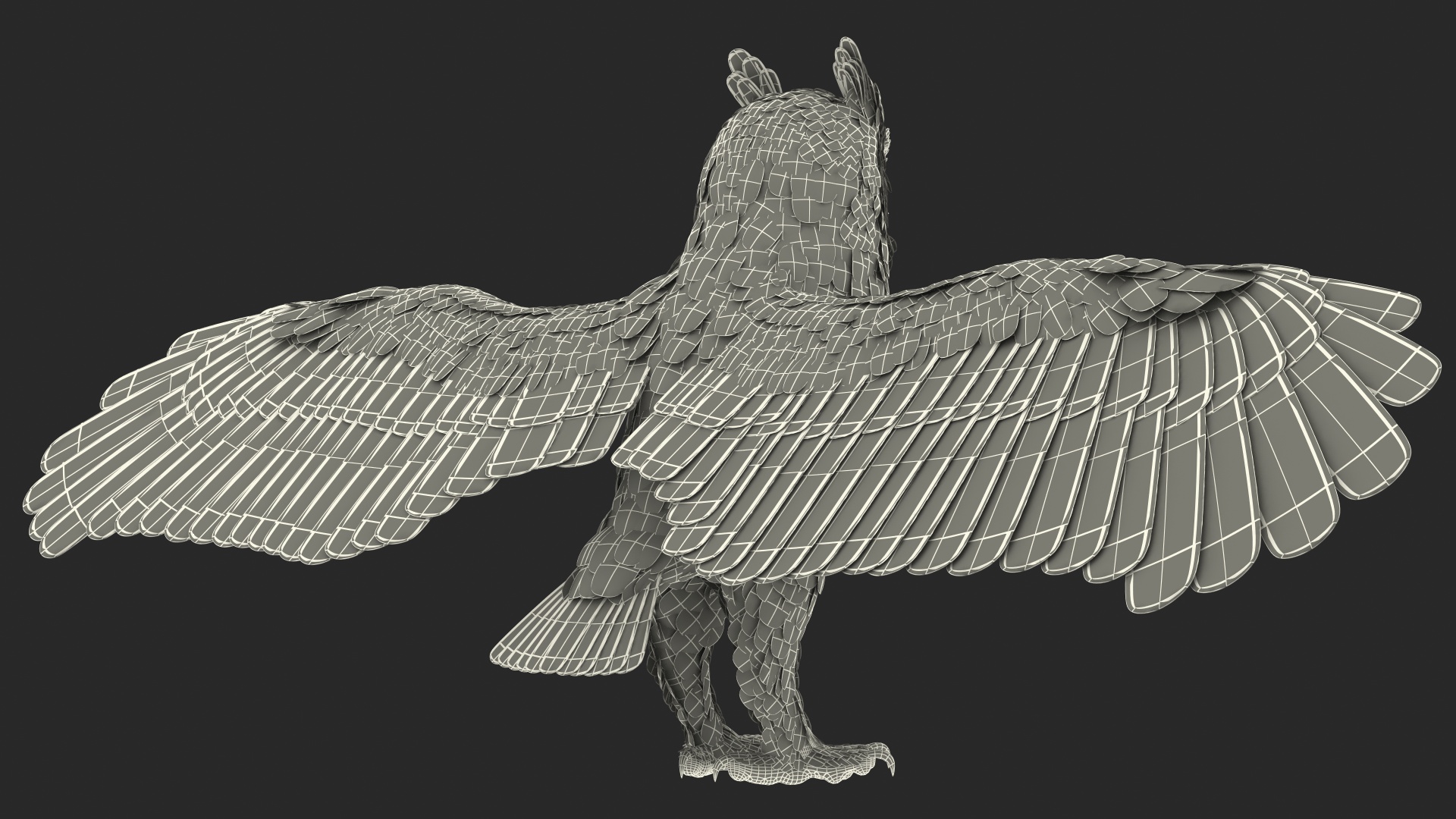 3D Great Horned Owl Rigged model