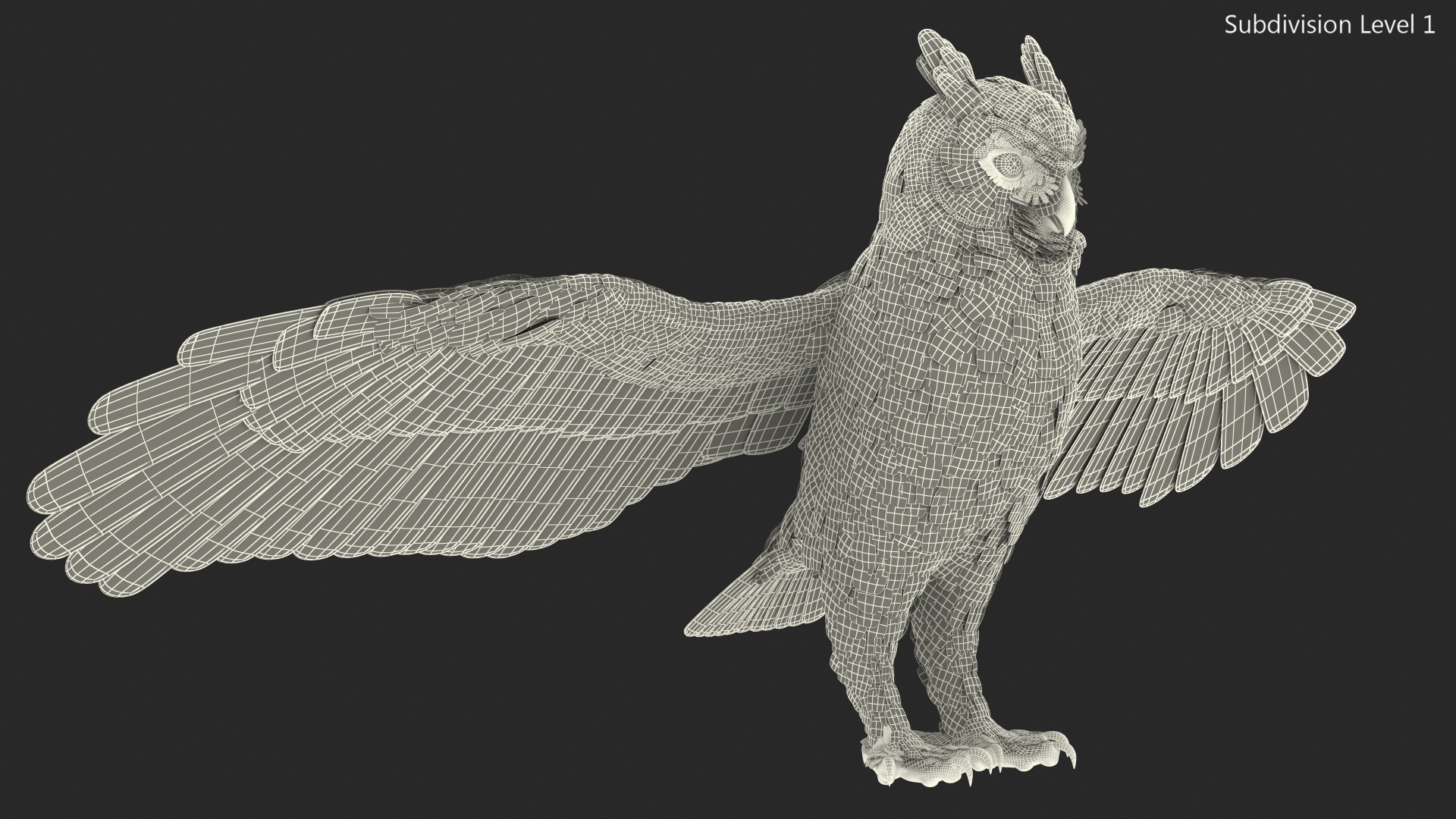3D Great Horned Owl Rigged model