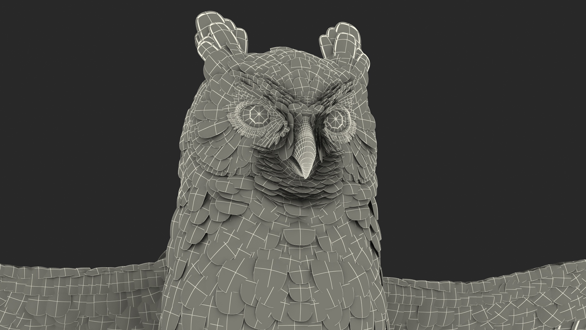 3D Great Horned Owl Rigged model