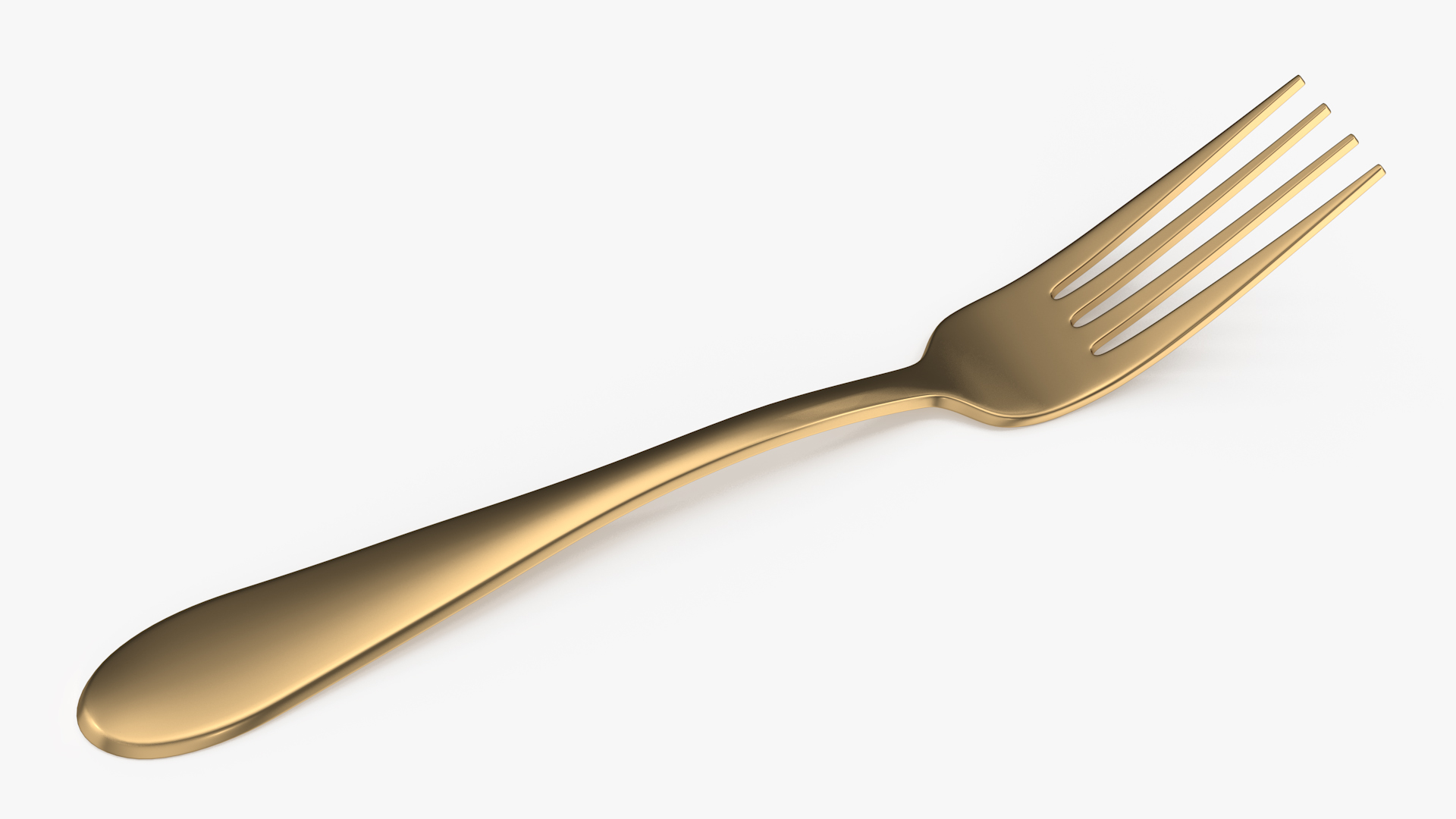 Golden Dessert Fork 3D model