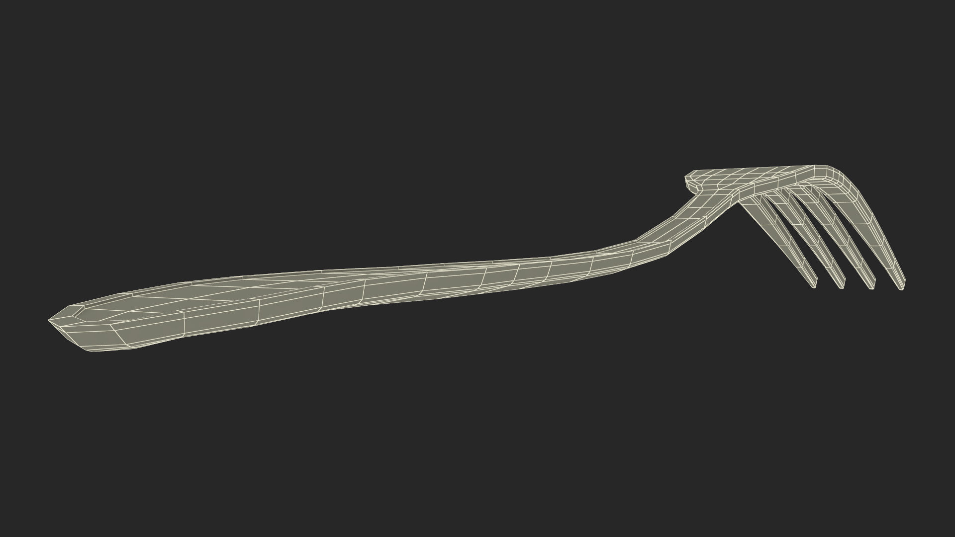 Golden Dessert Fork 3D model