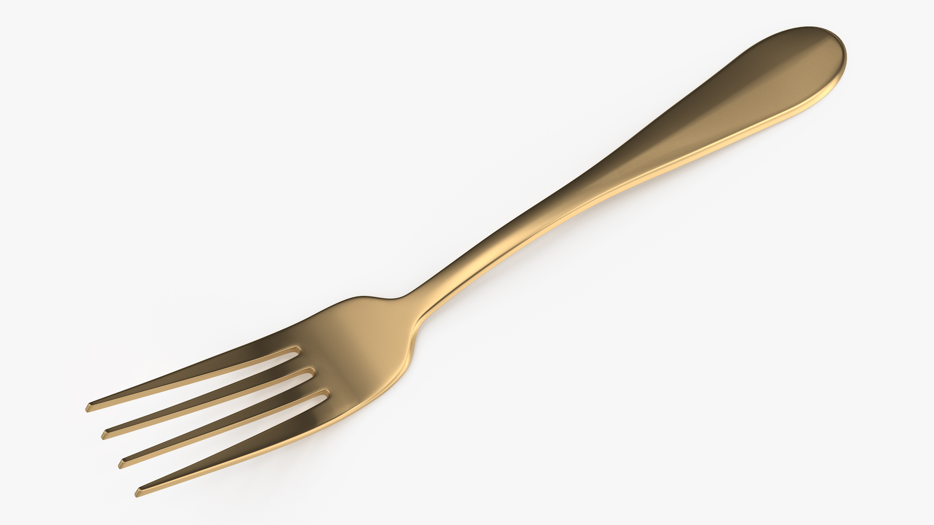 Golden Dessert Fork 3D model