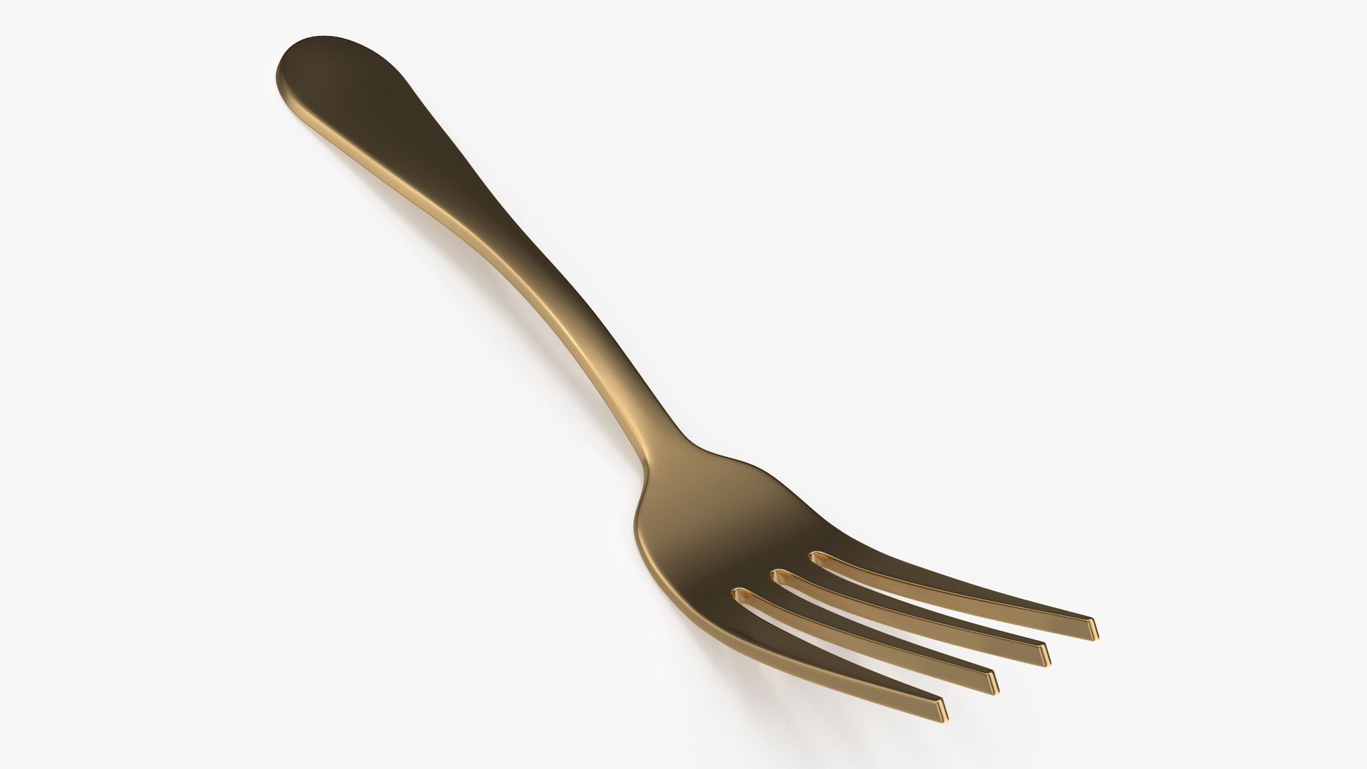 Golden Dessert Fork 3D model