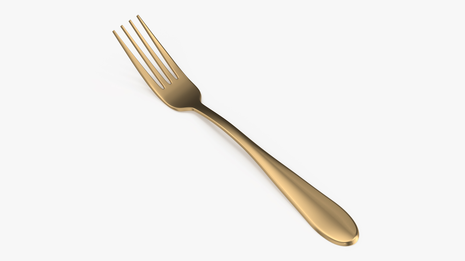 Golden Dessert Fork 3D model
