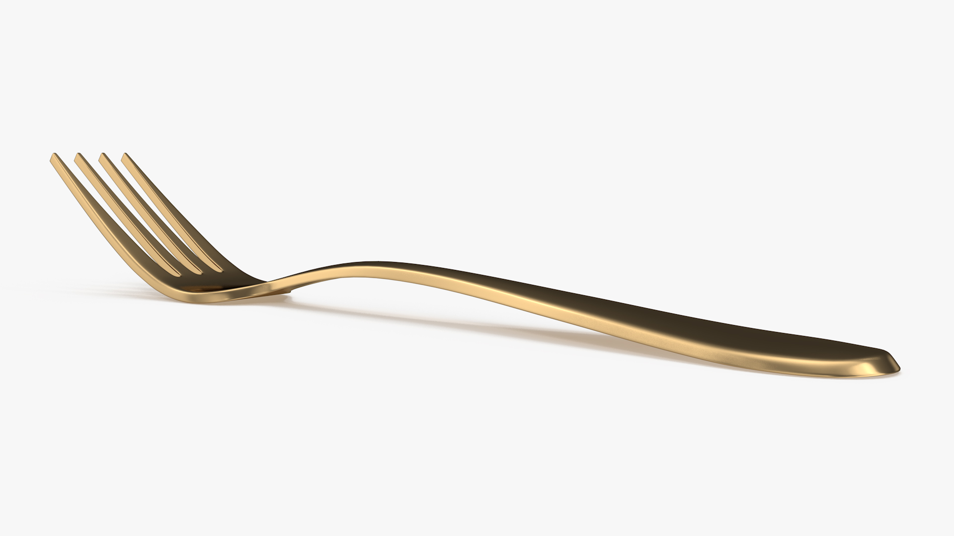 Golden Dessert Fork 3D model