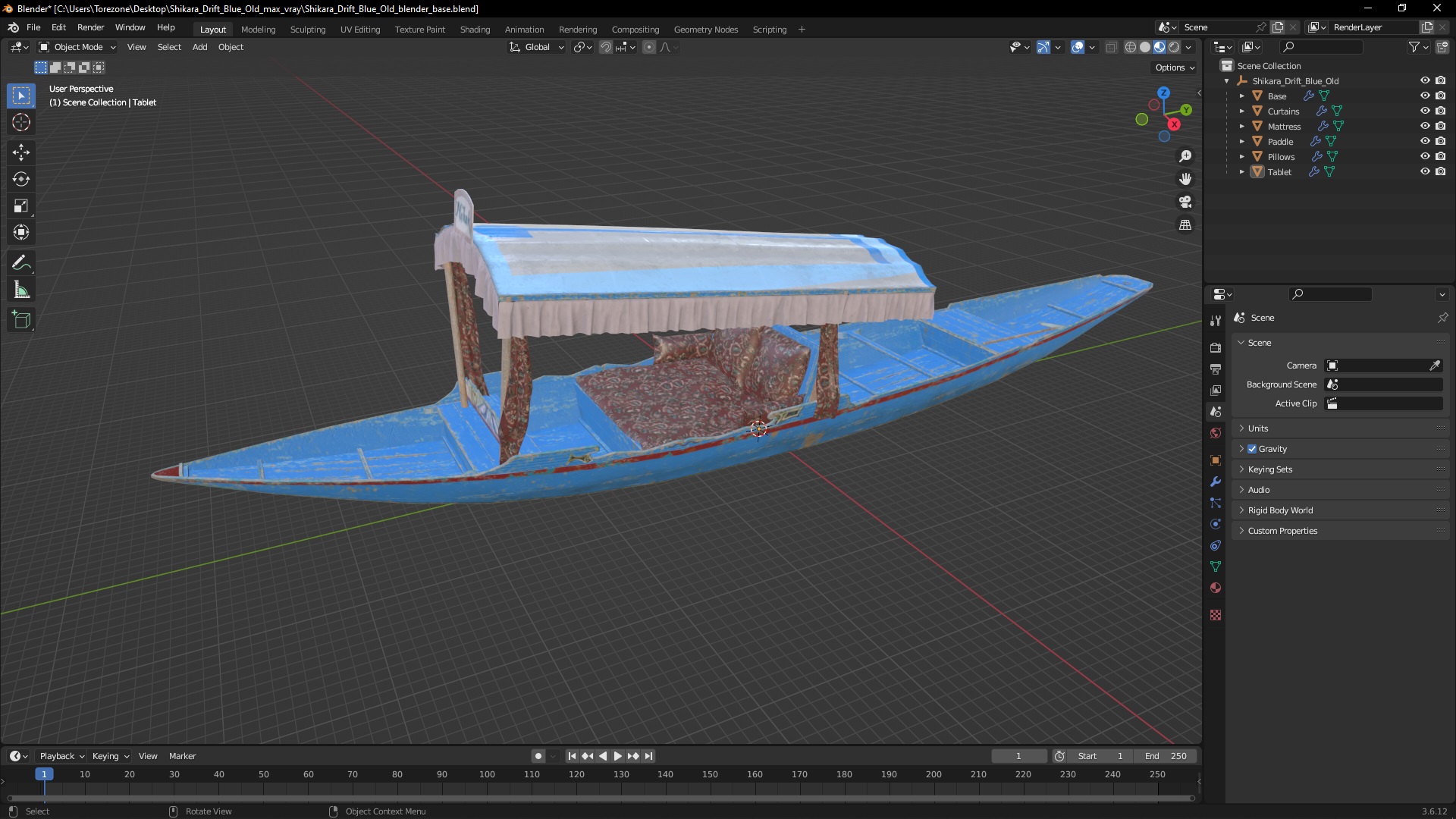 Shikara Drift Blue Old 3D