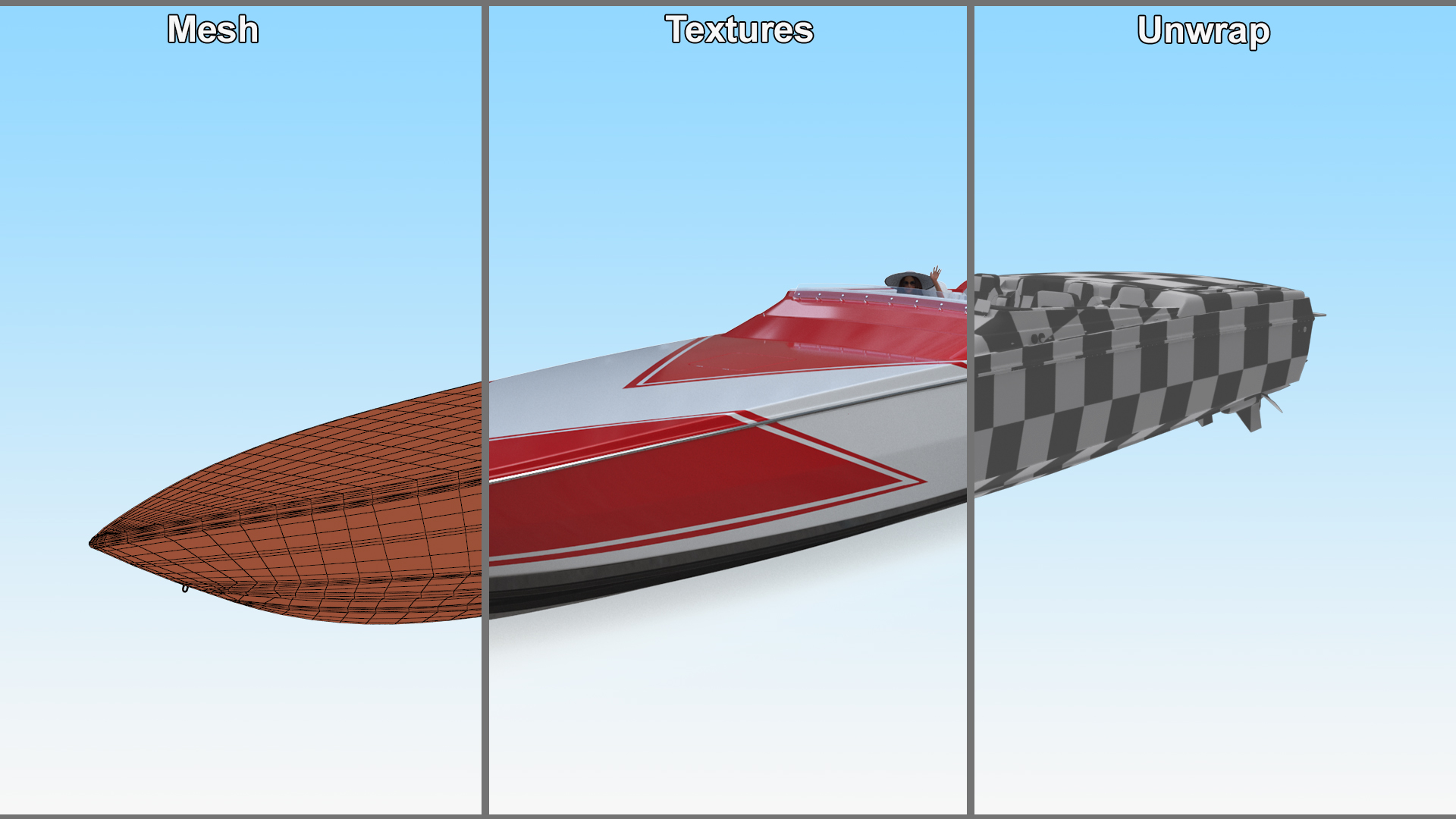 3D Yacht With Woman Beachwear
