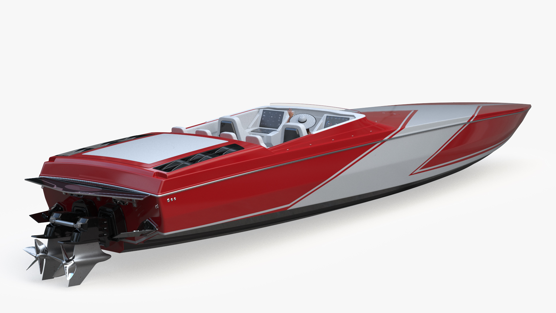 3D Yacht With Woman Beachwear