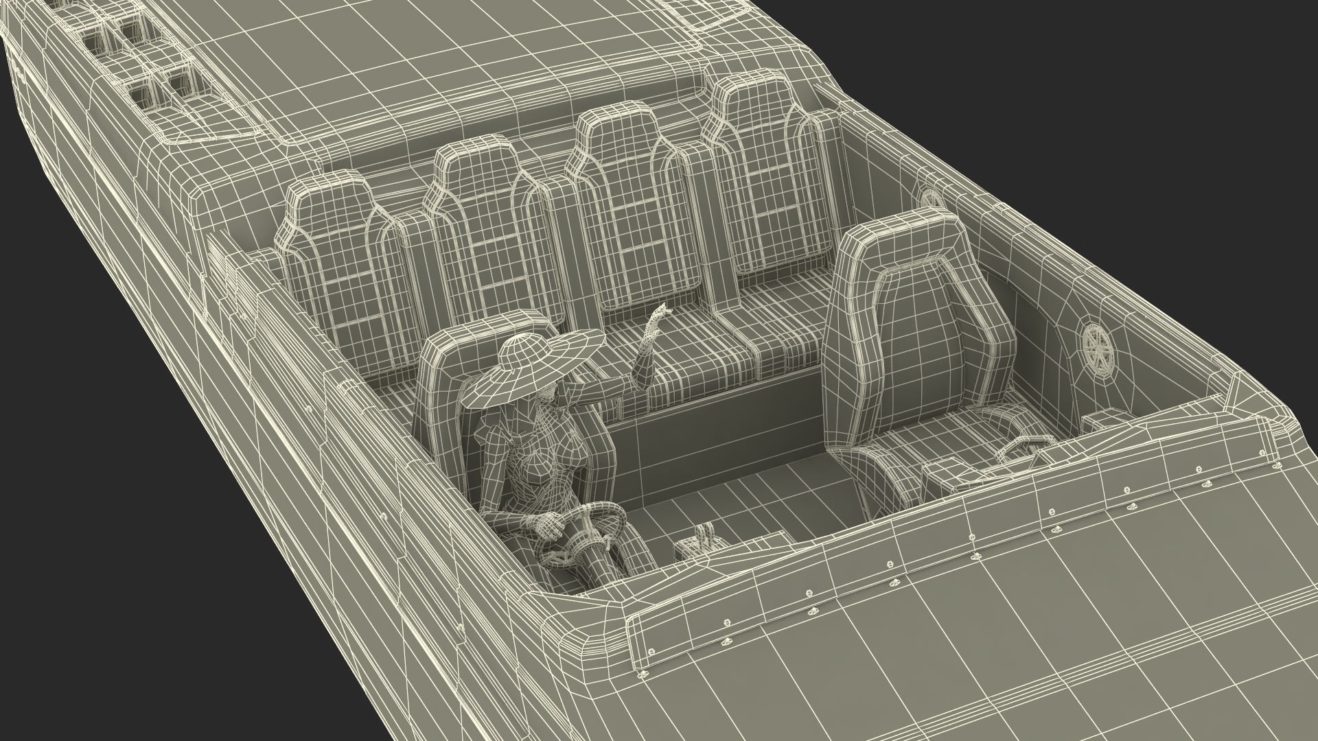 3D Yacht With Woman Beachwear