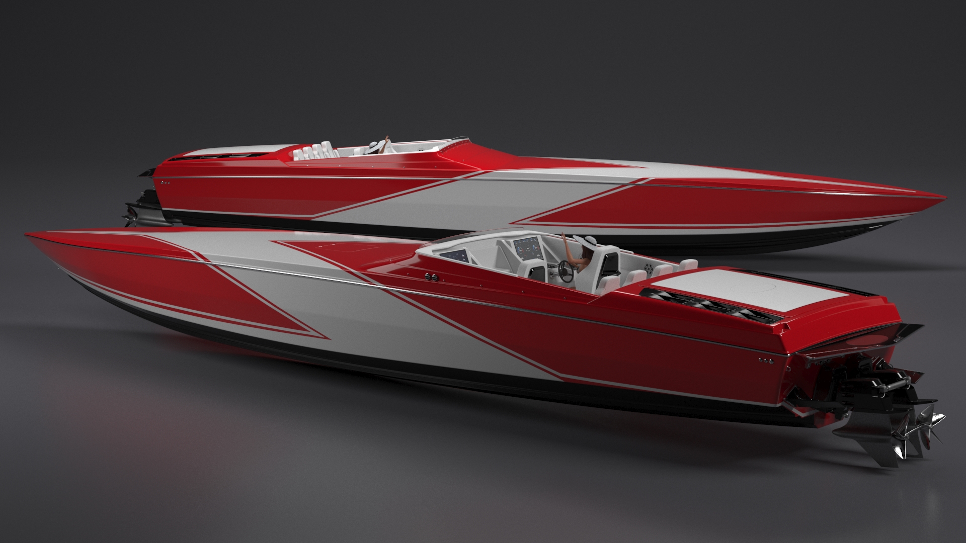 3D Yacht With Woman Beachwear