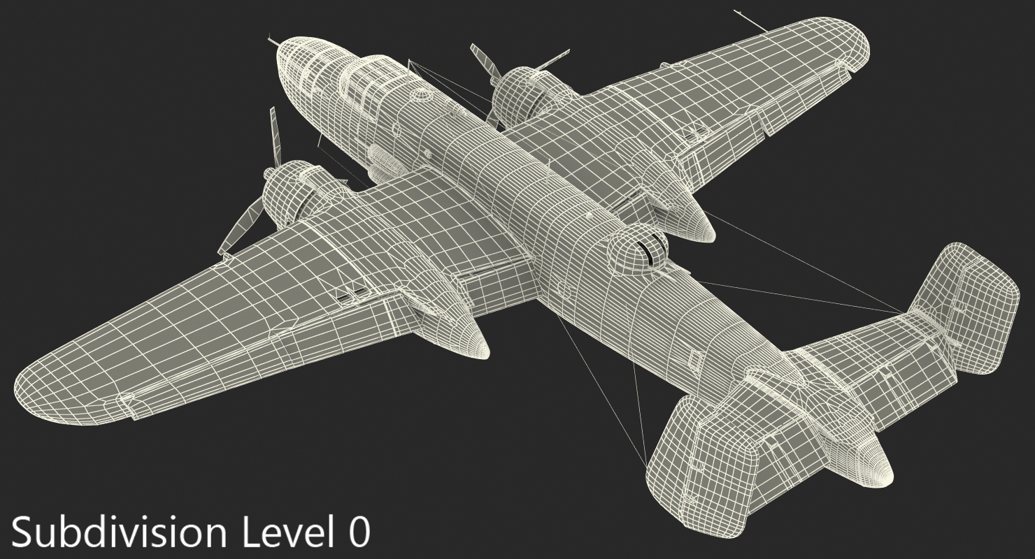 B 25 Mitchell US Medium Bomber Rigged 3D