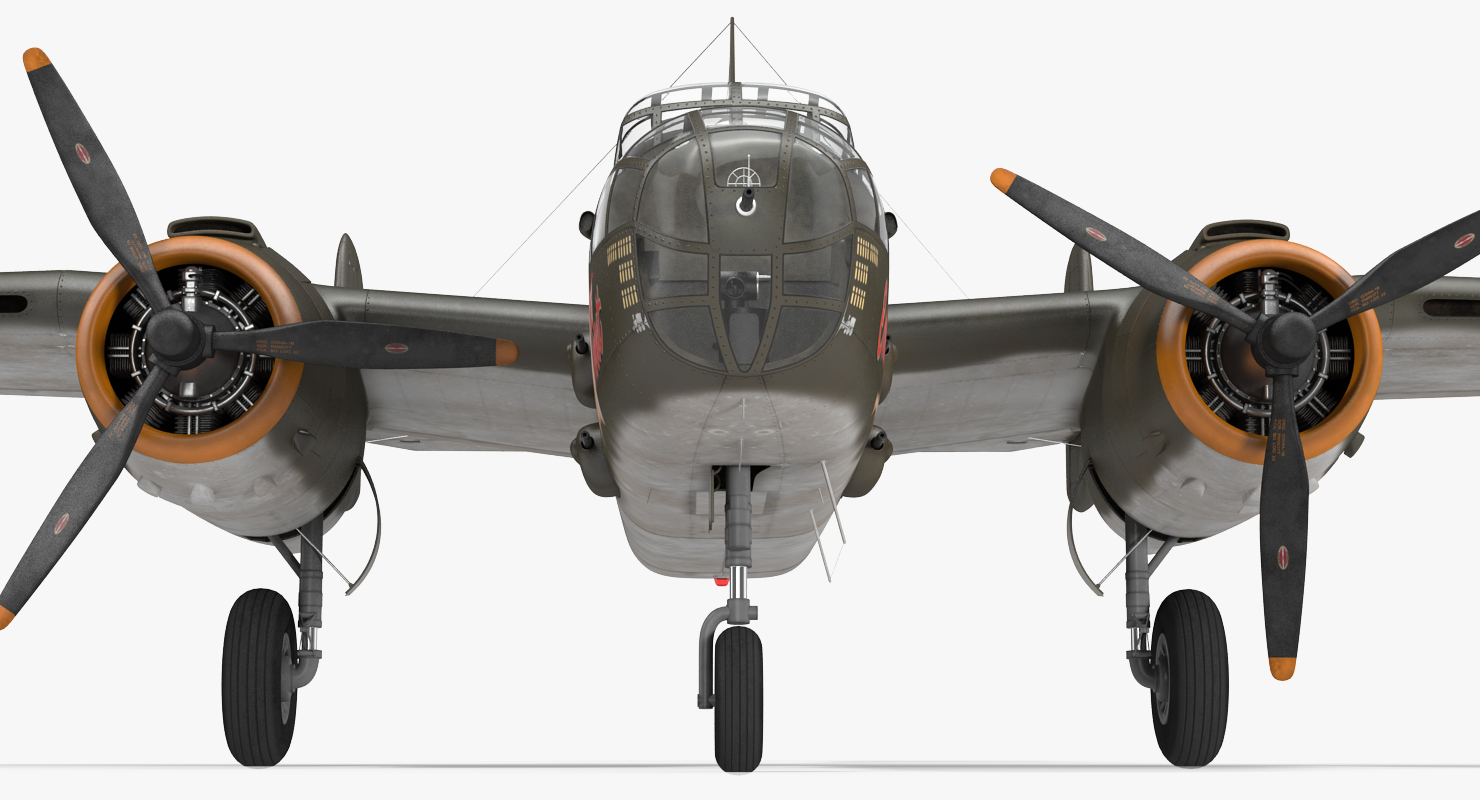 B 25 Mitchell US Medium Bomber Rigged 3D