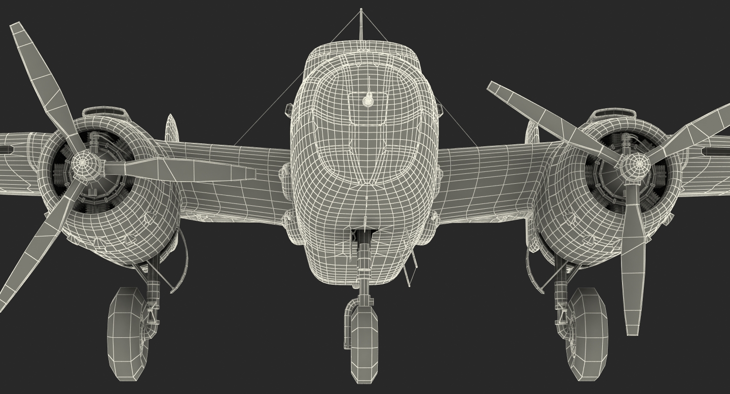 B 25 Mitchell US Medium Bomber Rigged 3D