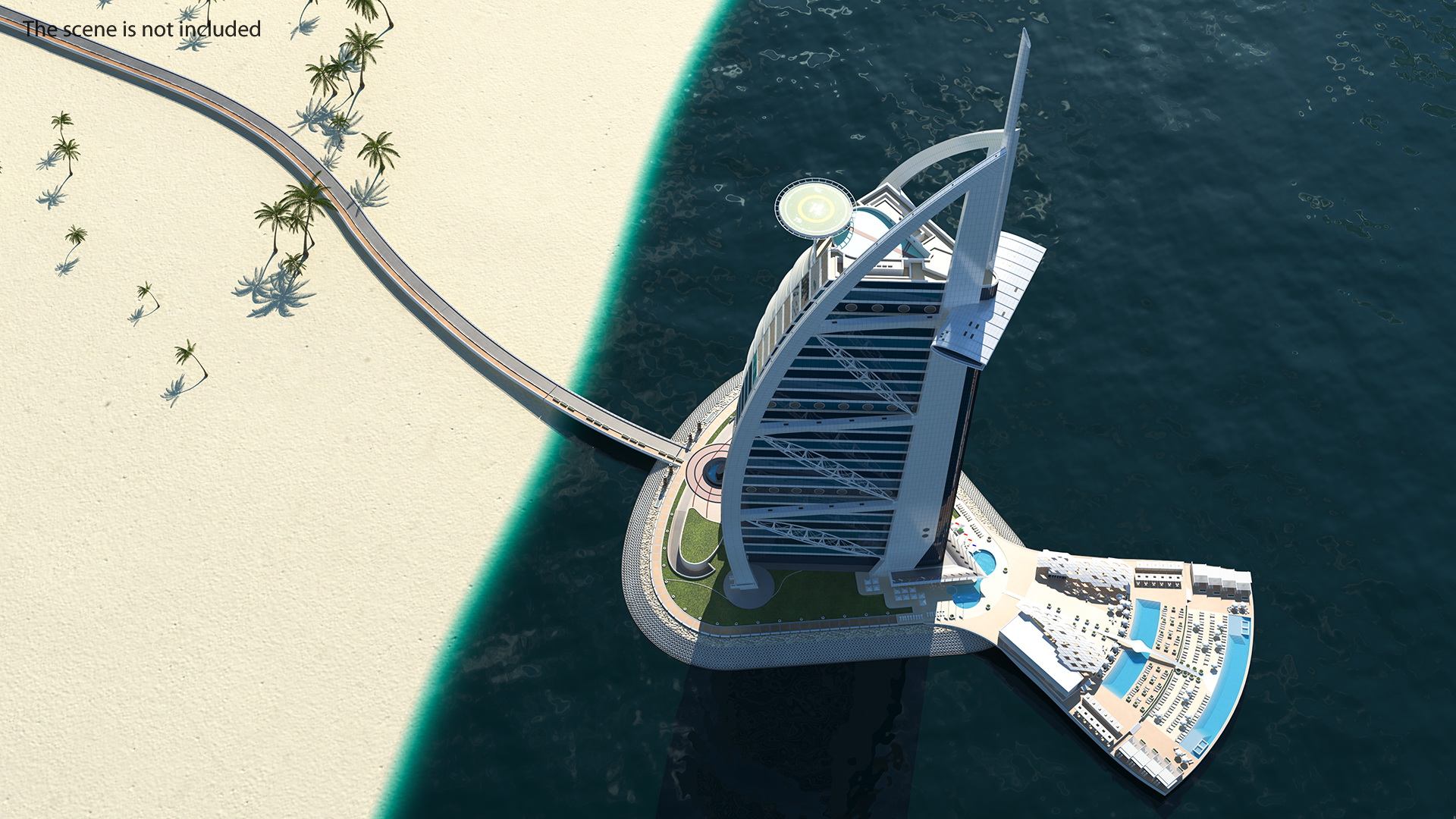 Burj Al Arab Luxury Hotel Fur 3D model