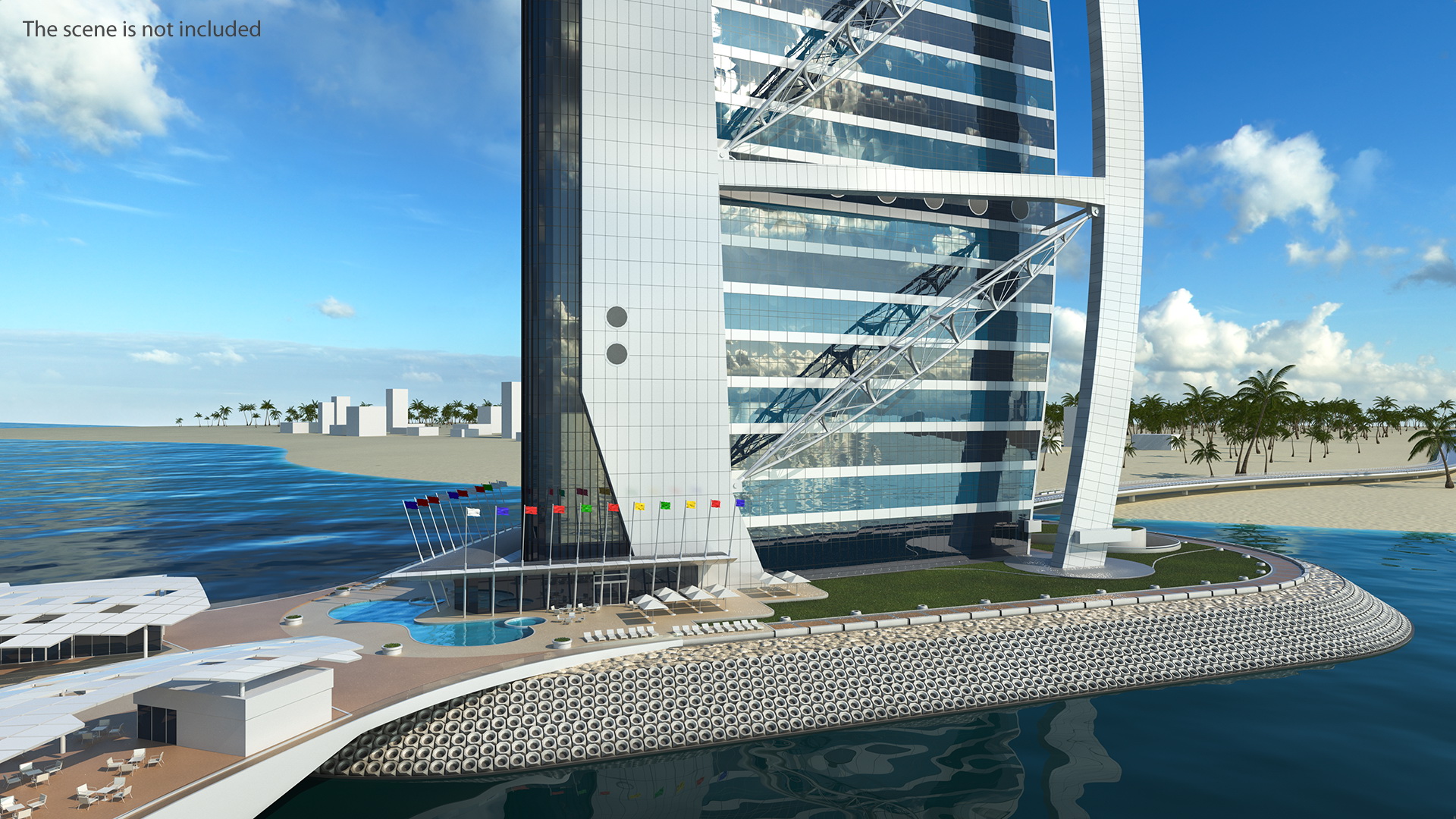 Burj Al Arab Luxury Hotel Fur 3D model