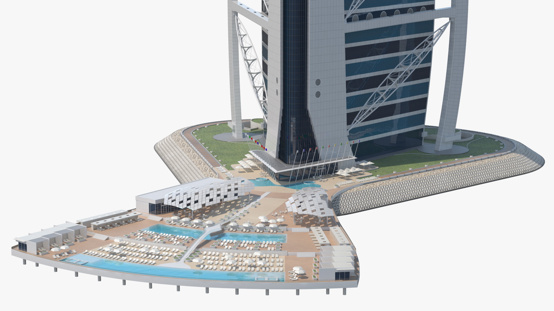 Burj Al Arab Luxury Hotel Fur 3D model