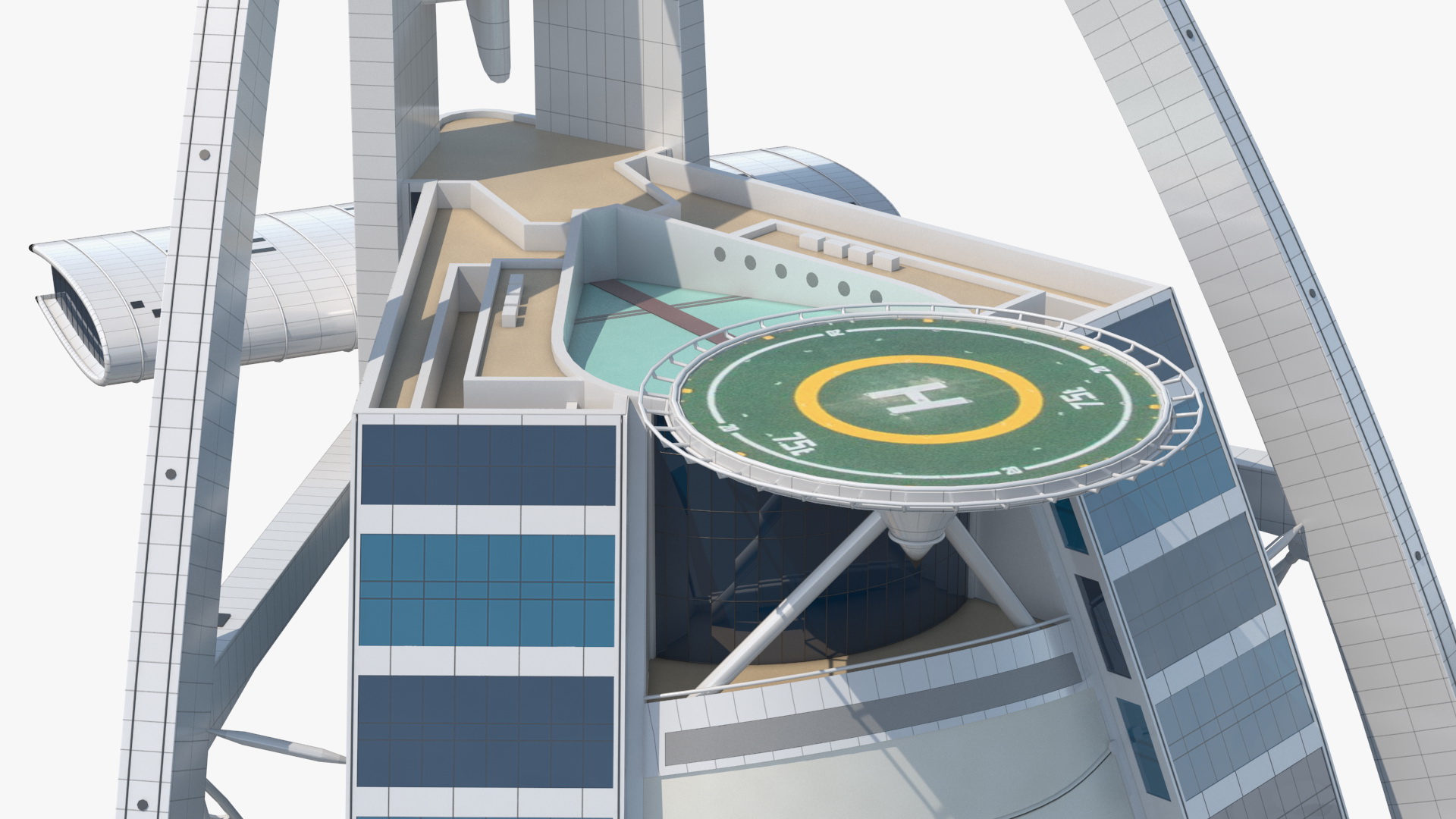 Burj Al Arab Luxury Hotel Fur 3D model