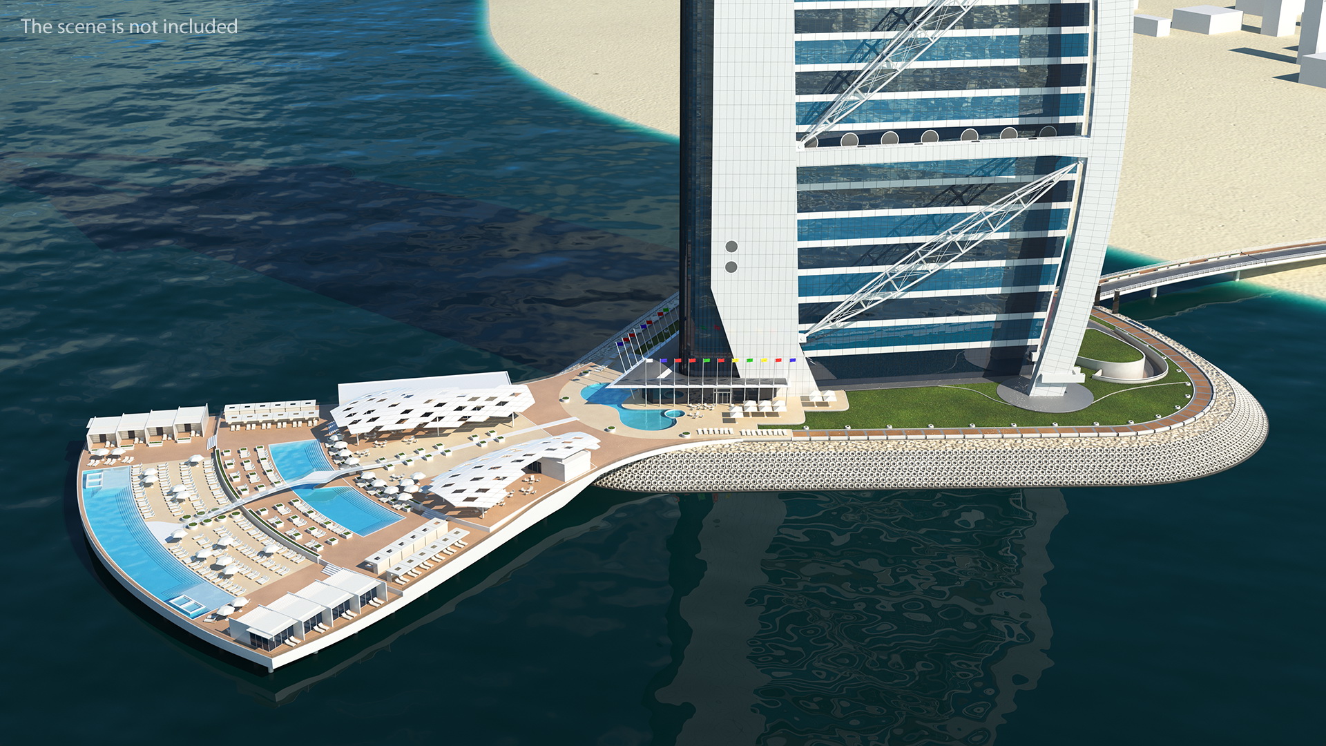 Burj Al Arab Luxury Hotel Fur 3D model
